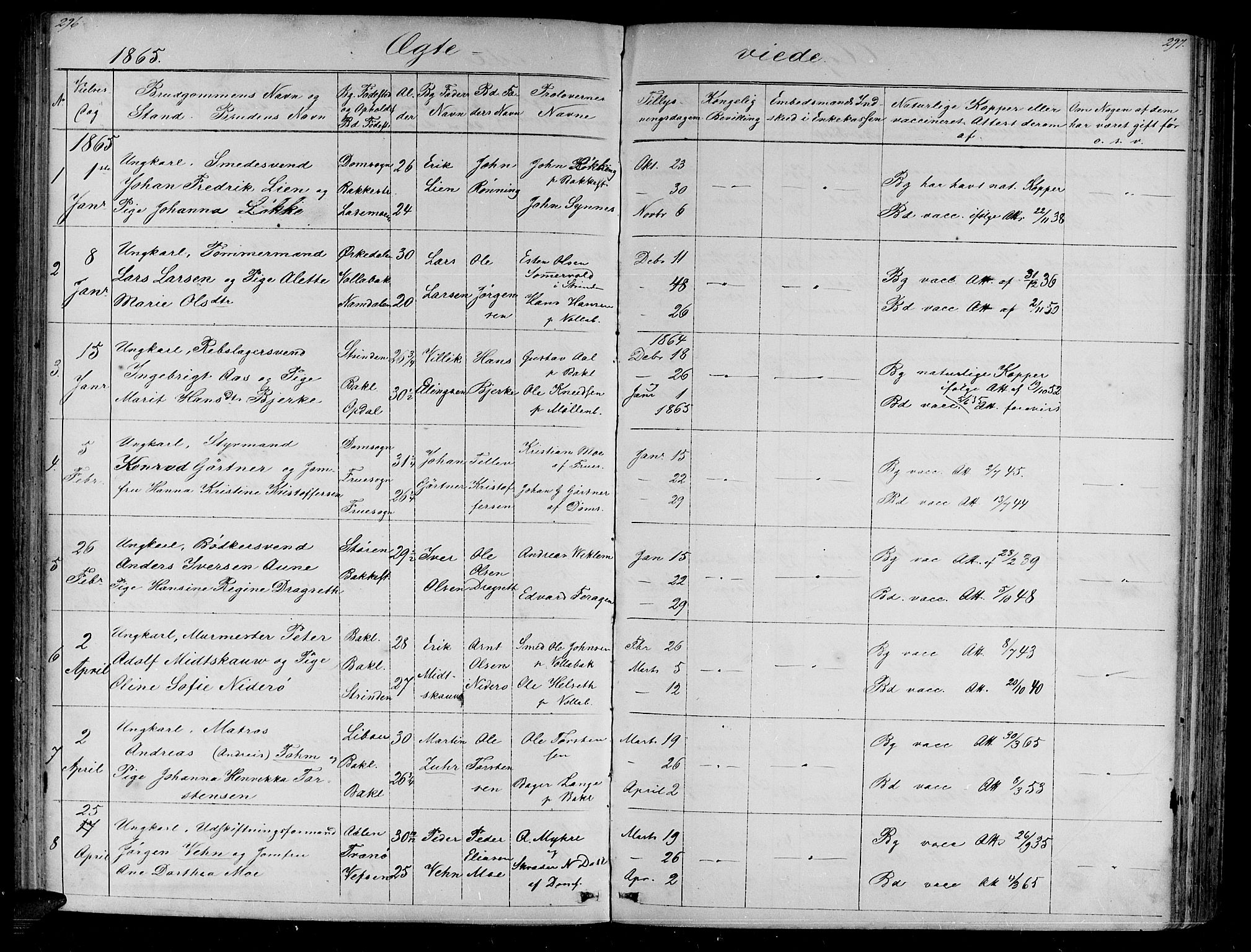 Ministerialprotokoller, klokkerbøker og fødselsregistre - Sør-Trøndelag, SAT/A-1456/604/L0219: Parish register (copy) no. 604C02, 1851-1869, p. 296-297
