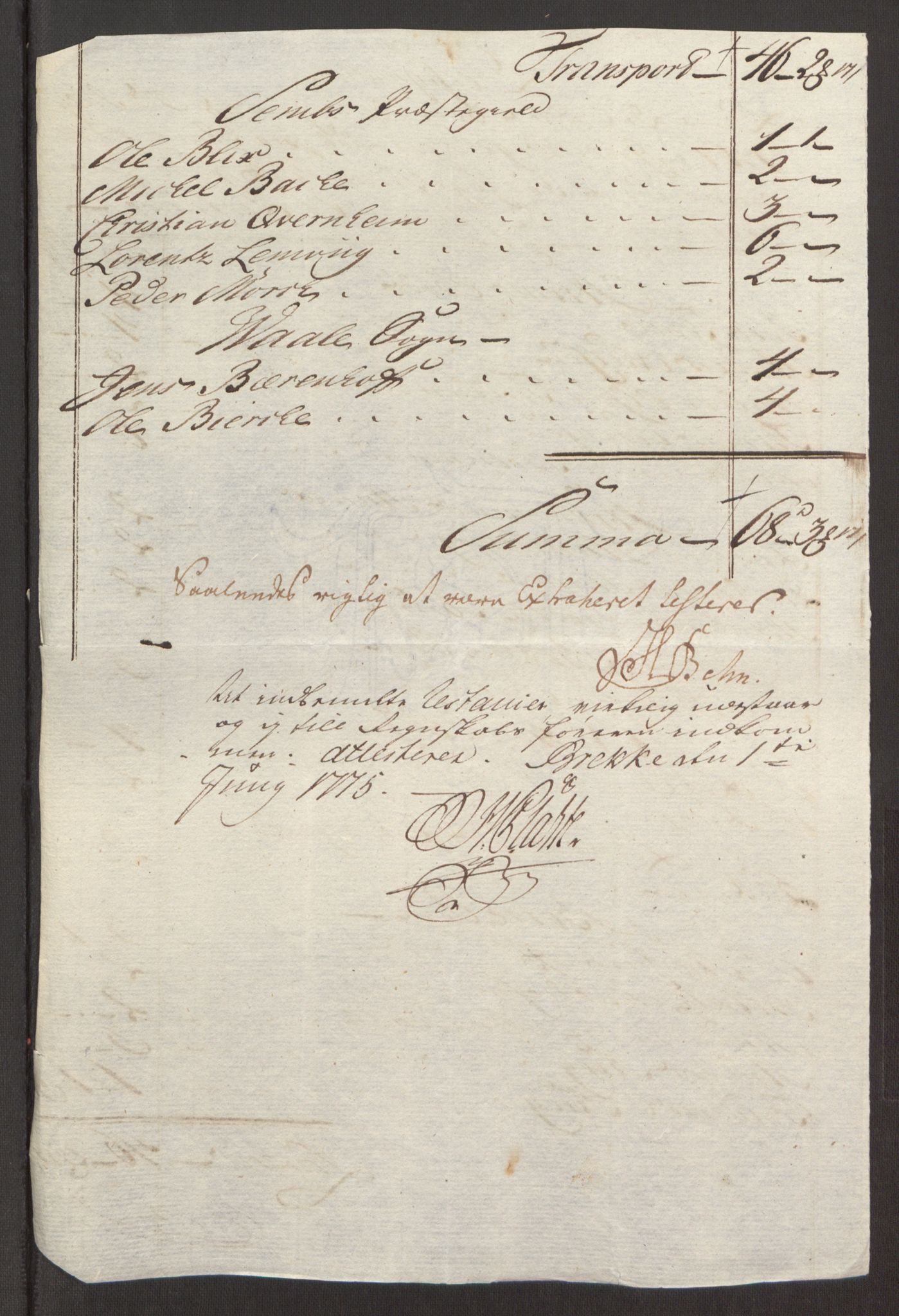 Rentekammeret inntil 1814, Reviderte regnskaper, Fogderegnskap, AV/RA-EA-4092/R32/L1960: Ekstraskatten Jarlsberg grevskap, 1762-1772, p. 286