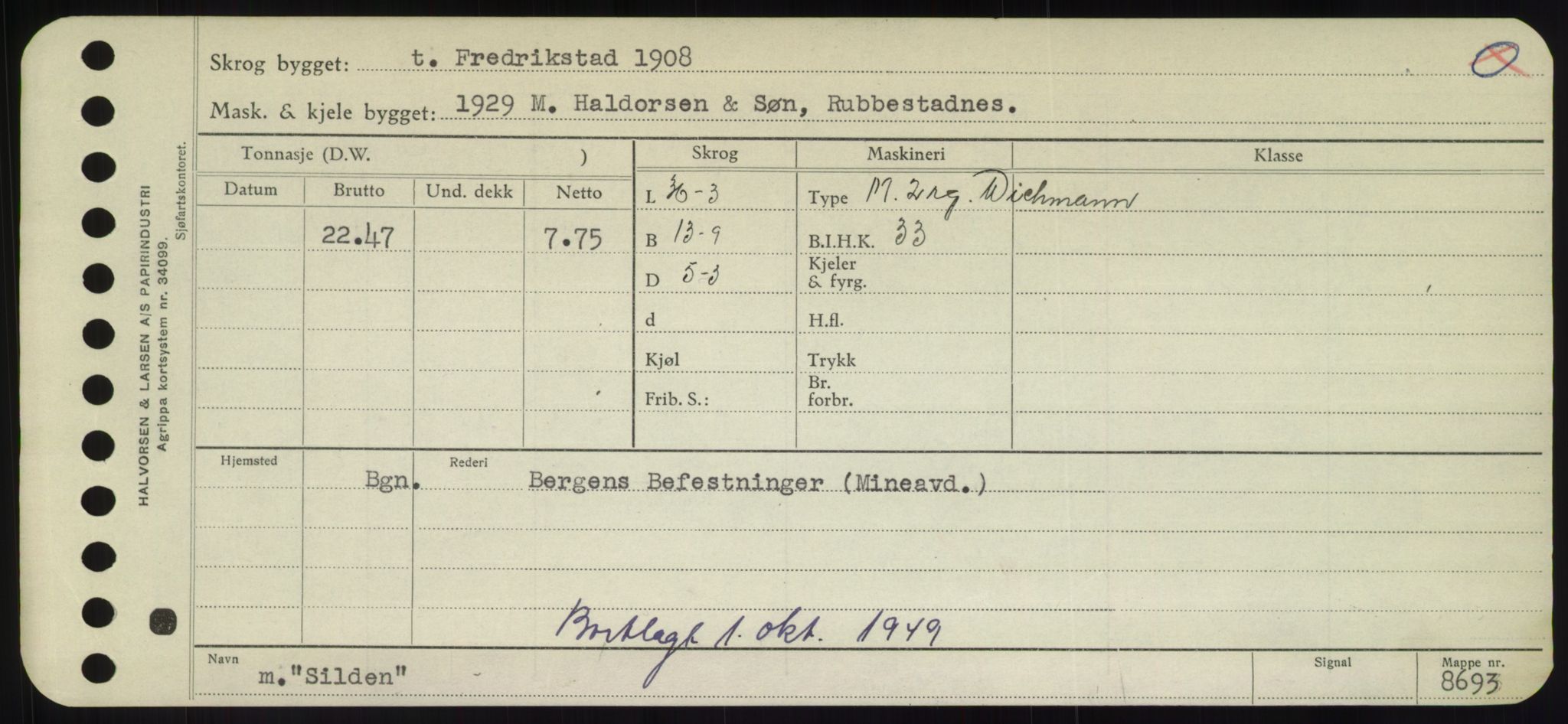 Sjøfartsdirektoratet med forløpere, Skipsmålingen, RA/S-1627/H/Hd/L0033: Fartøy, Sevi-Sjø, p. 129