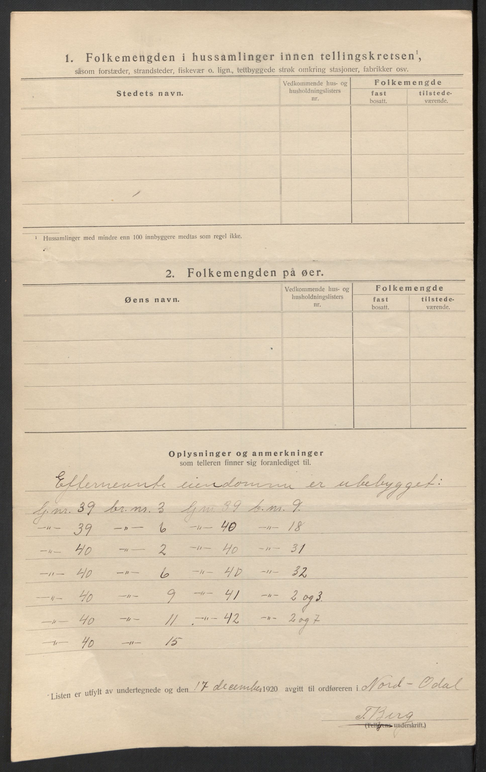 SAH, 1920 census for Nord-Odal, 1920, p. 30