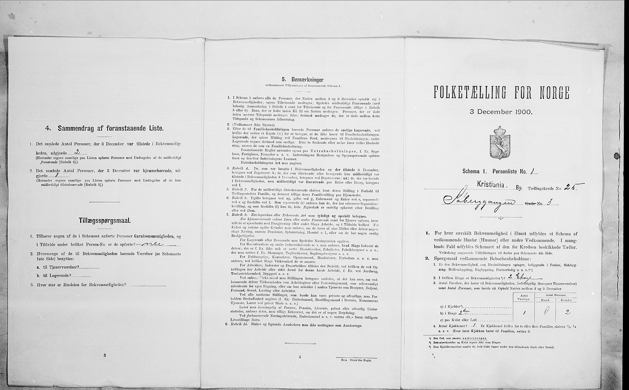 SAO, 1900 census for Kristiania, 1900, p. 95237