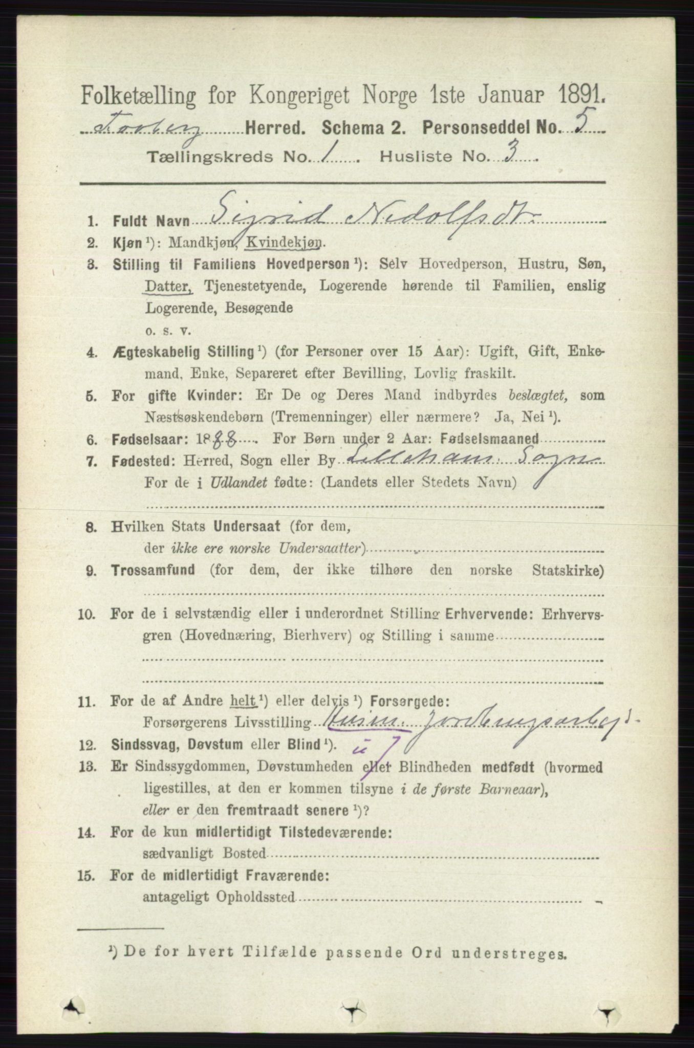 RA, 1891 census for 0524 Fåberg, 1891, p. 132