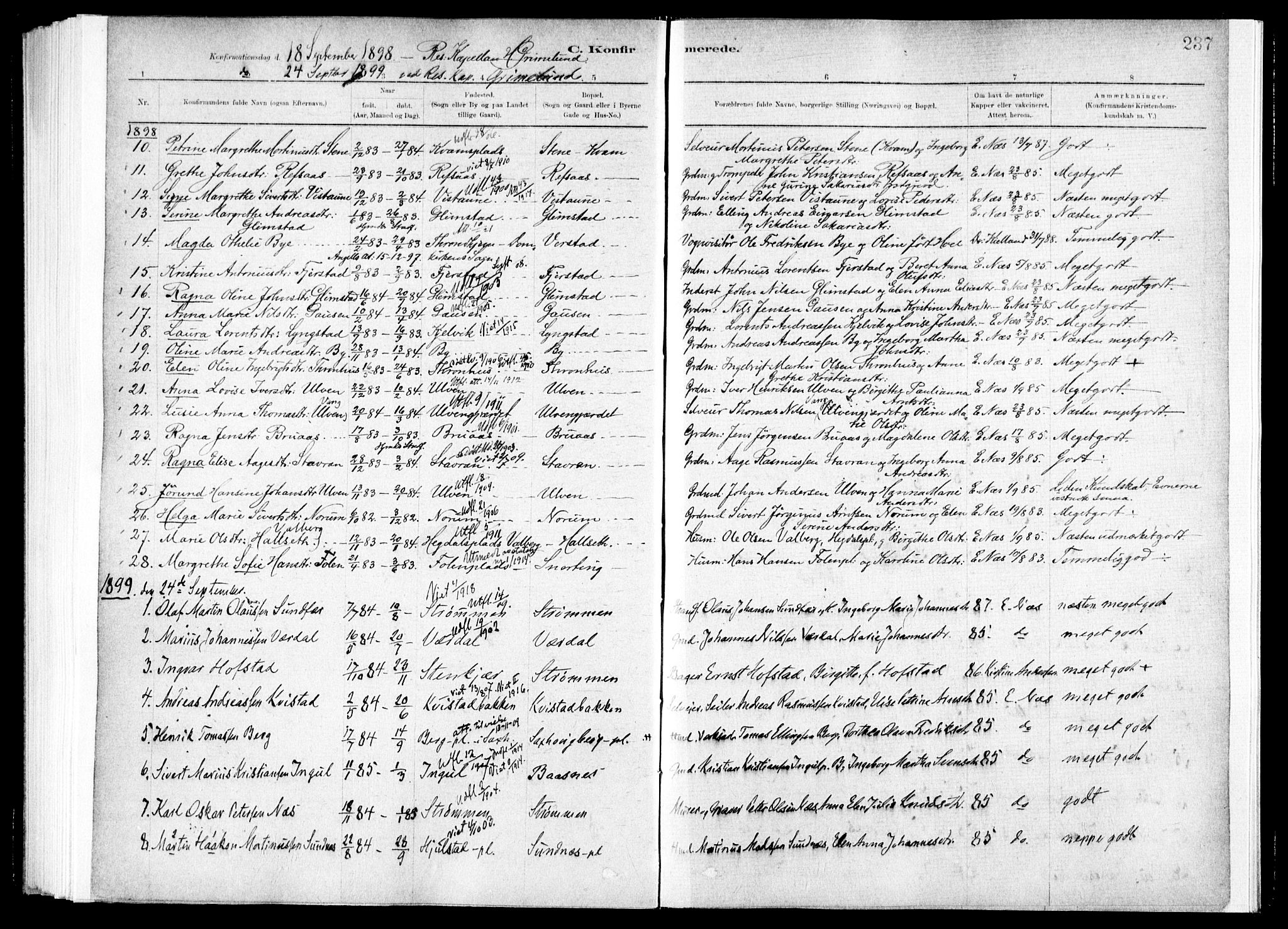 Ministerialprotokoller, klokkerbøker og fødselsregistre - Nord-Trøndelag, SAT/A-1458/730/L0285: Parish register (official) no. 730A10, 1879-1914, p. 237