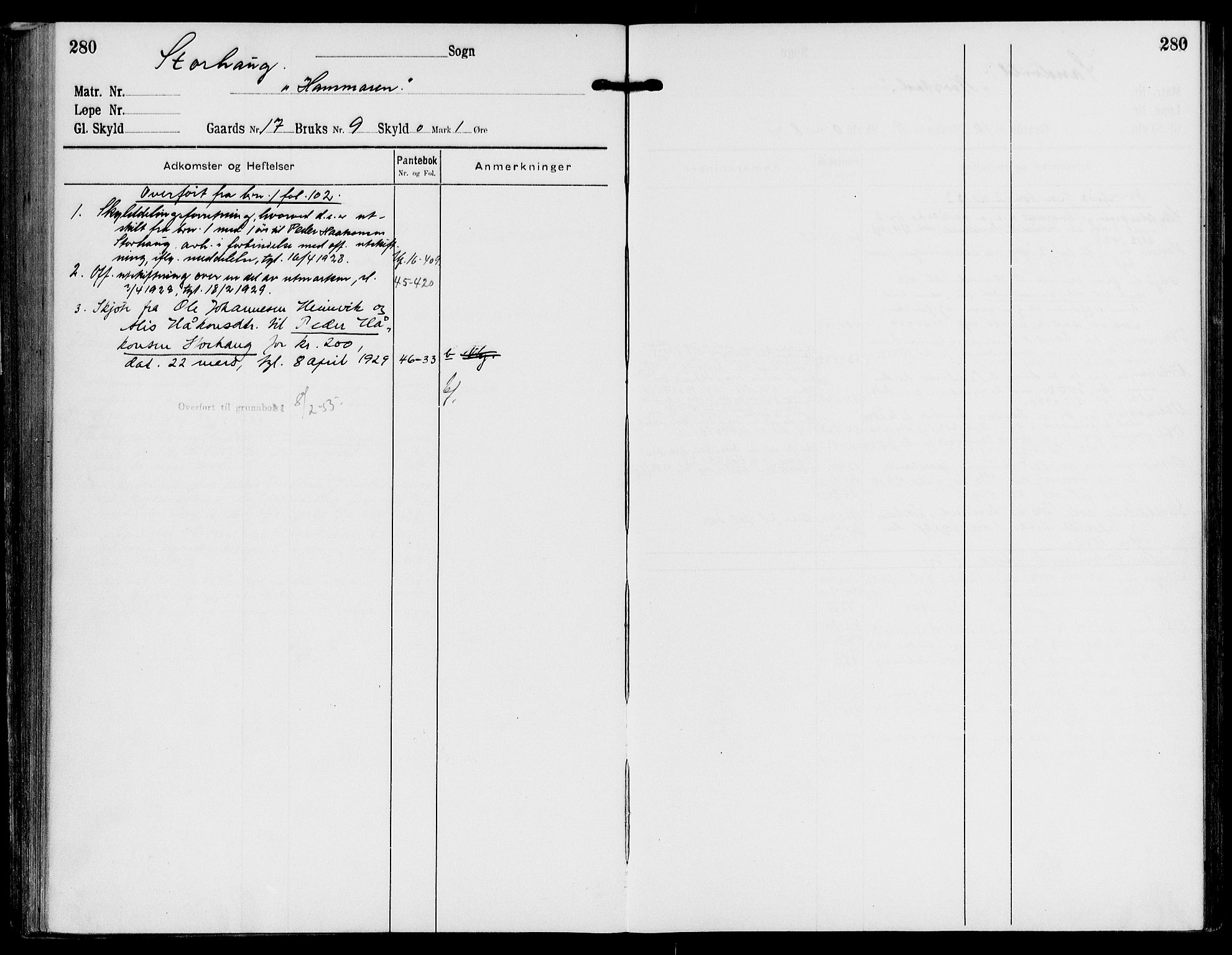 Sunnhordland sorenskrivar, AV/SAB-A-2401/1/G/Ga/Gaf/L0005: Mortgage register no. II.A.f.5, 1918-1955, p. 280