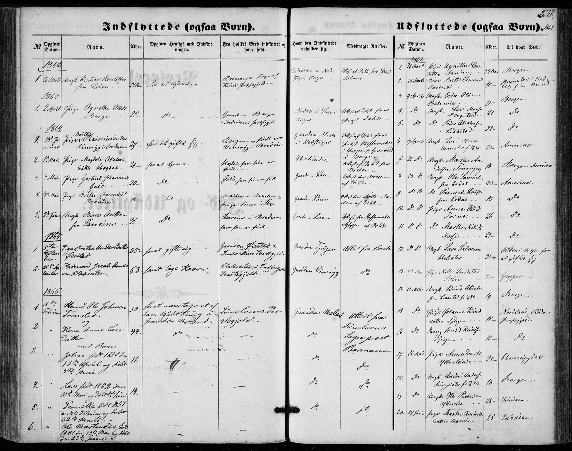 Stryn Sokneprestembete, AV/SAB-A-82501: Parish register (official) no. A 3, 1862-1877, p. 278