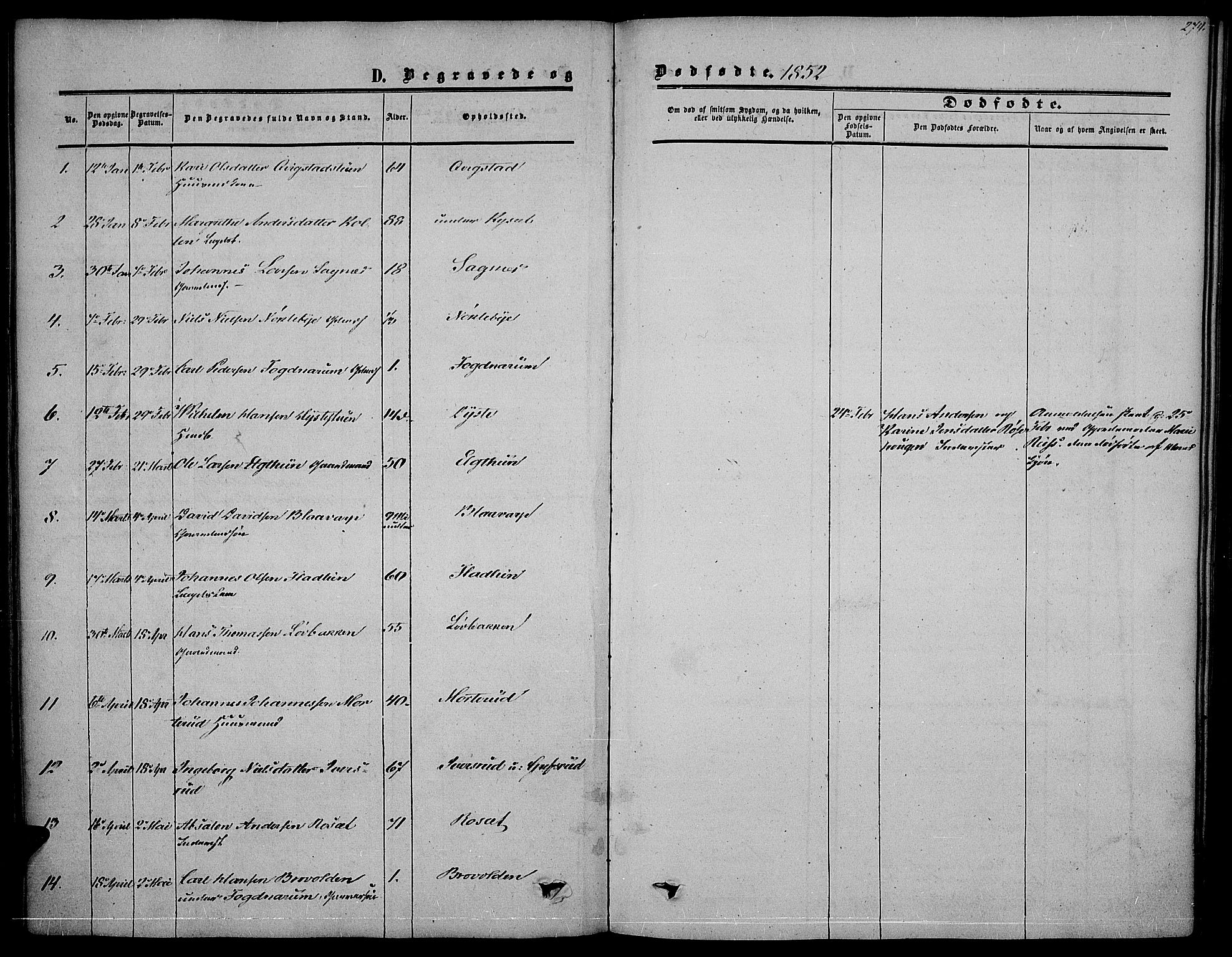 Vestre Toten prestekontor, SAH/PREST-108/H/Ha/Haa/L0005: Parish register (official) no. 5, 1850-1855, p. 274