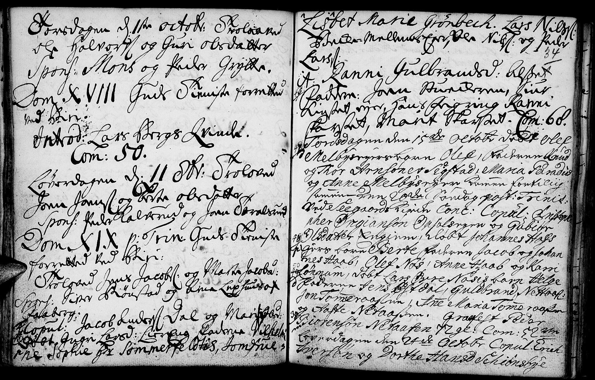 Biri prestekontor, SAH/PREST-096/H/Ha/Haa/L0001: Parish register (official) no. 1, 1730-1754, p. 34