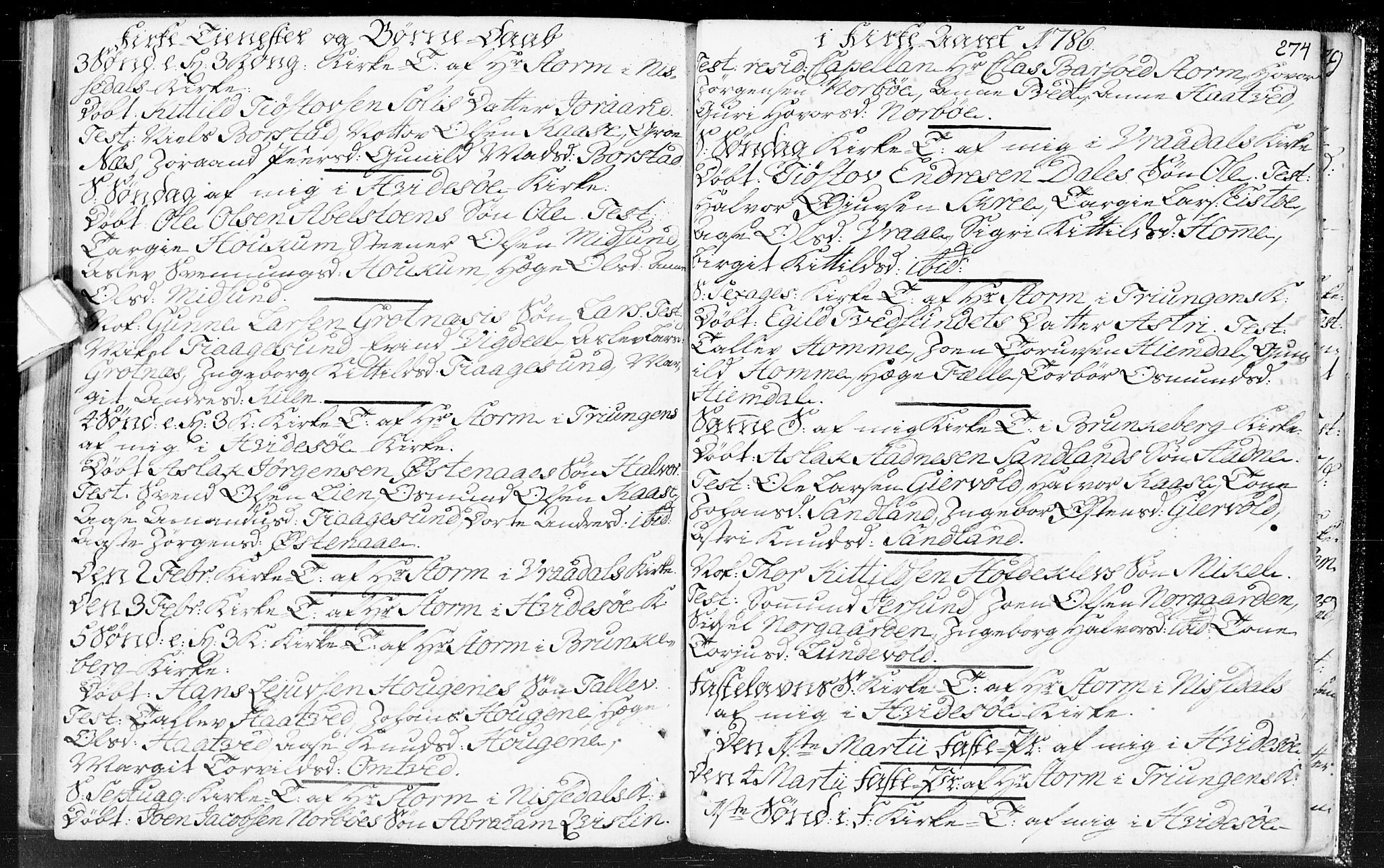 Kviteseid kirkebøker, SAKO/A-276/F/Fa/L0002: Parish register (official) no. I 2, 1773-1786, p. 274