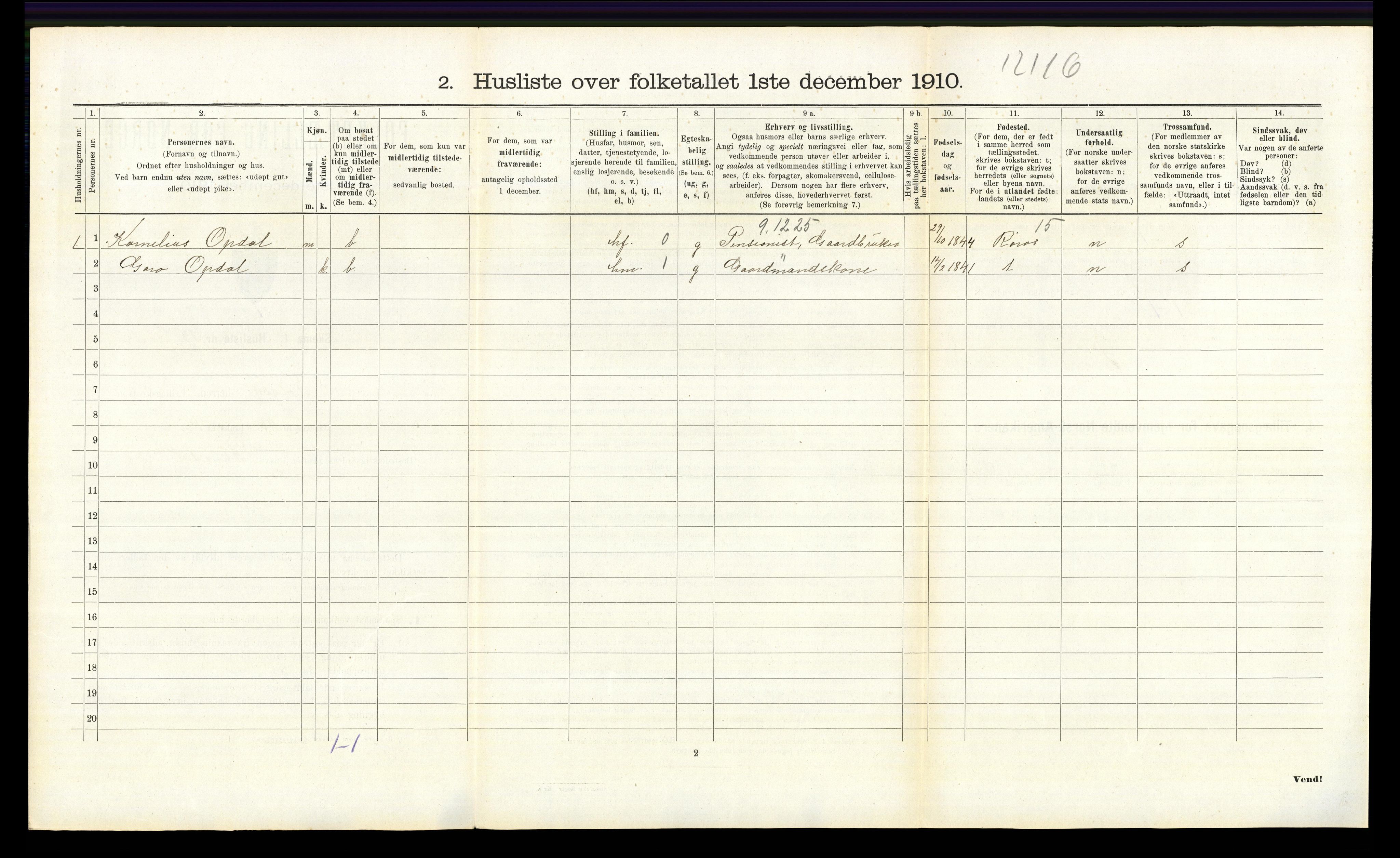 RA, 1910 census for Tolga, 1910, p. 969