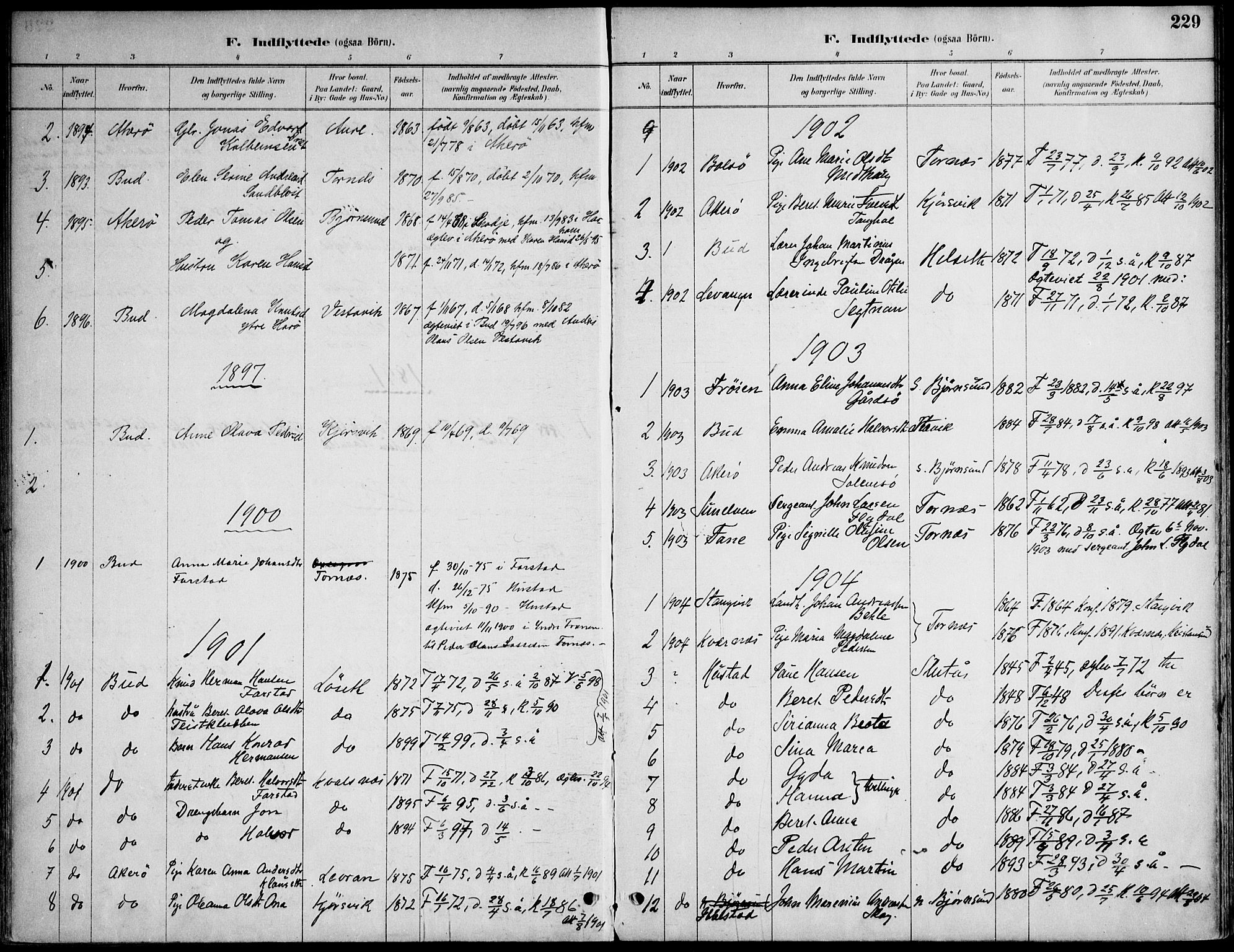 Ministerialprotokoller, klokkerbøker og fødselsregistre - Møre og Romsdal, AV/SAT-A-1454/565/L0750: Parish register (official) no. 565A04, 1887-1905, p. 229