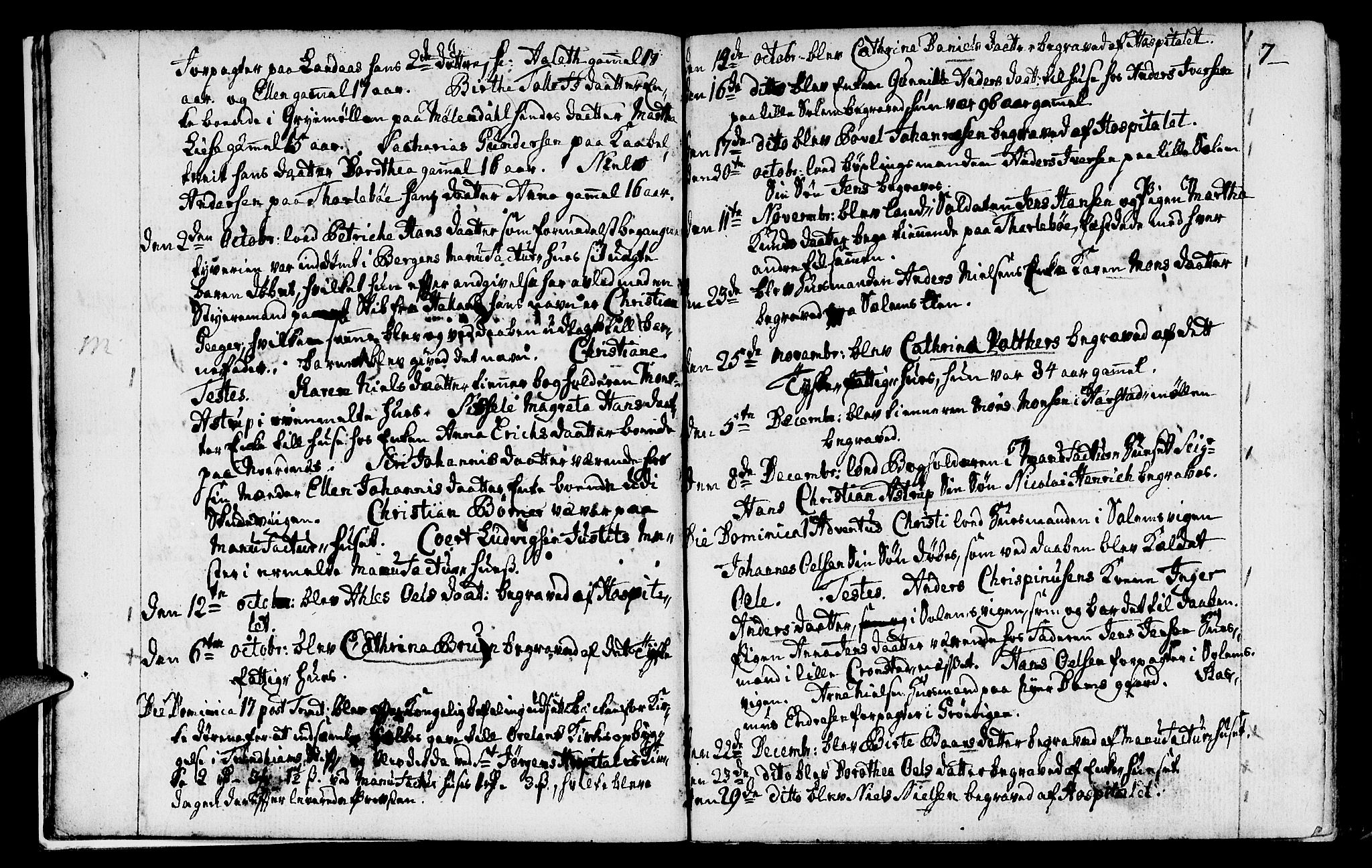 St. Jørgens hospital og Årstad sokneprestembete, AV/SAB-A-99934: Parish register (official) no. A 2, 1766-1814, p. 7