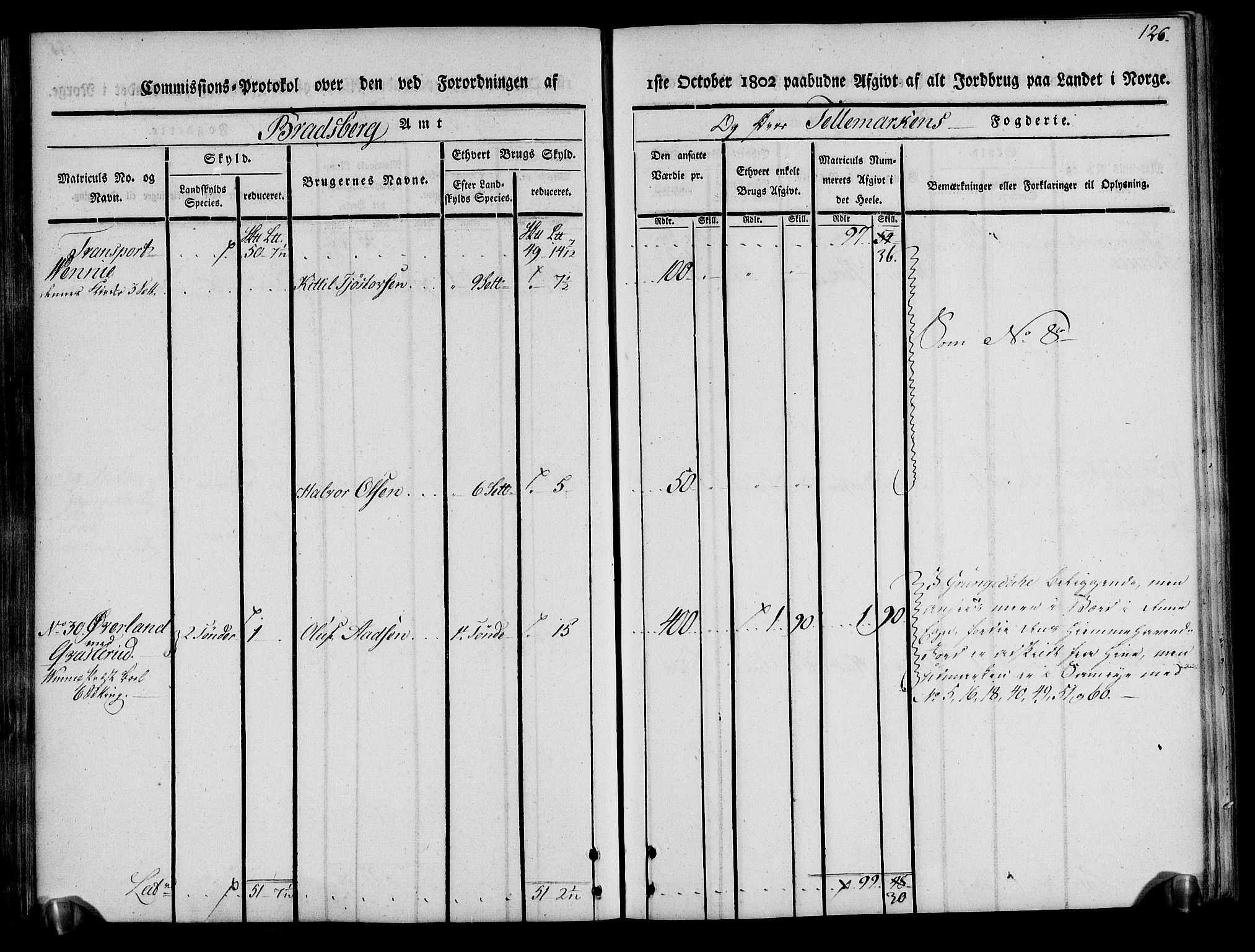 Rentekammeret inntil 1814, Realistisk ordnet avdeling, RA/EA-4070/N/Ne/Nea/L0075: Øvre Telemarken fogderi. Kommisjonsprotokoll for fogderiets vestre del - Kviteseid, Vinje, Moland [):Fyresdal] og Lårdal prestegjeld., 1803, p. 127