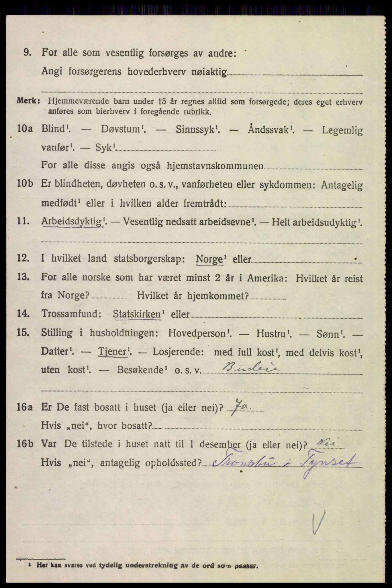 SAH, 1920 census for Alvdal, 1920, p. 1683