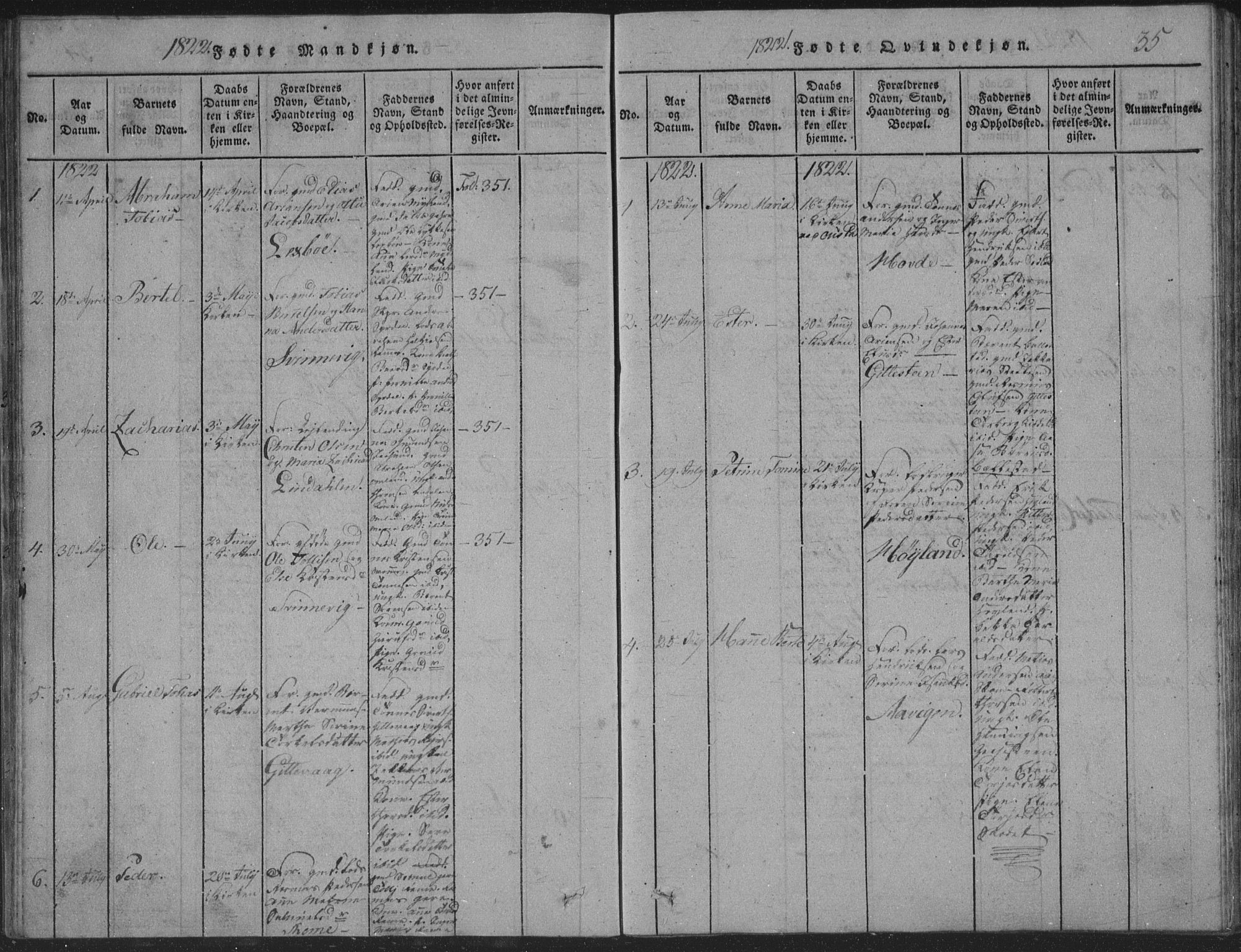 Sør-Audnedal sokneprestkontor, AV/SAK-1111-0039/F/Fb/Fba/L0001: Parish register (copy) no. B 1, 1815-1850, p. 35