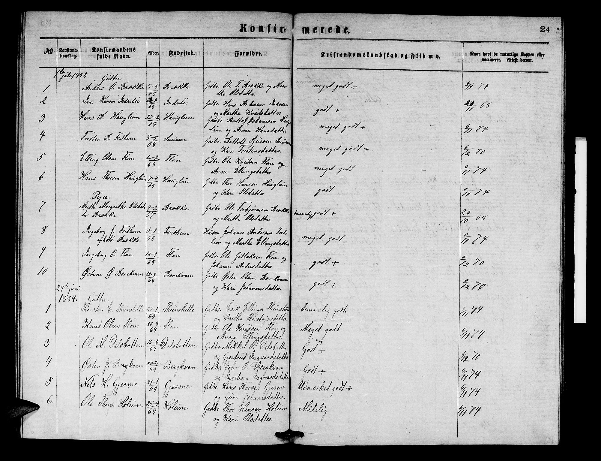 Aurland sokneprestembete, SAB/A-99937/H/Hb/Hbb/L0001: Parish register (copy) no. B 1, 1868-1887, p. 24