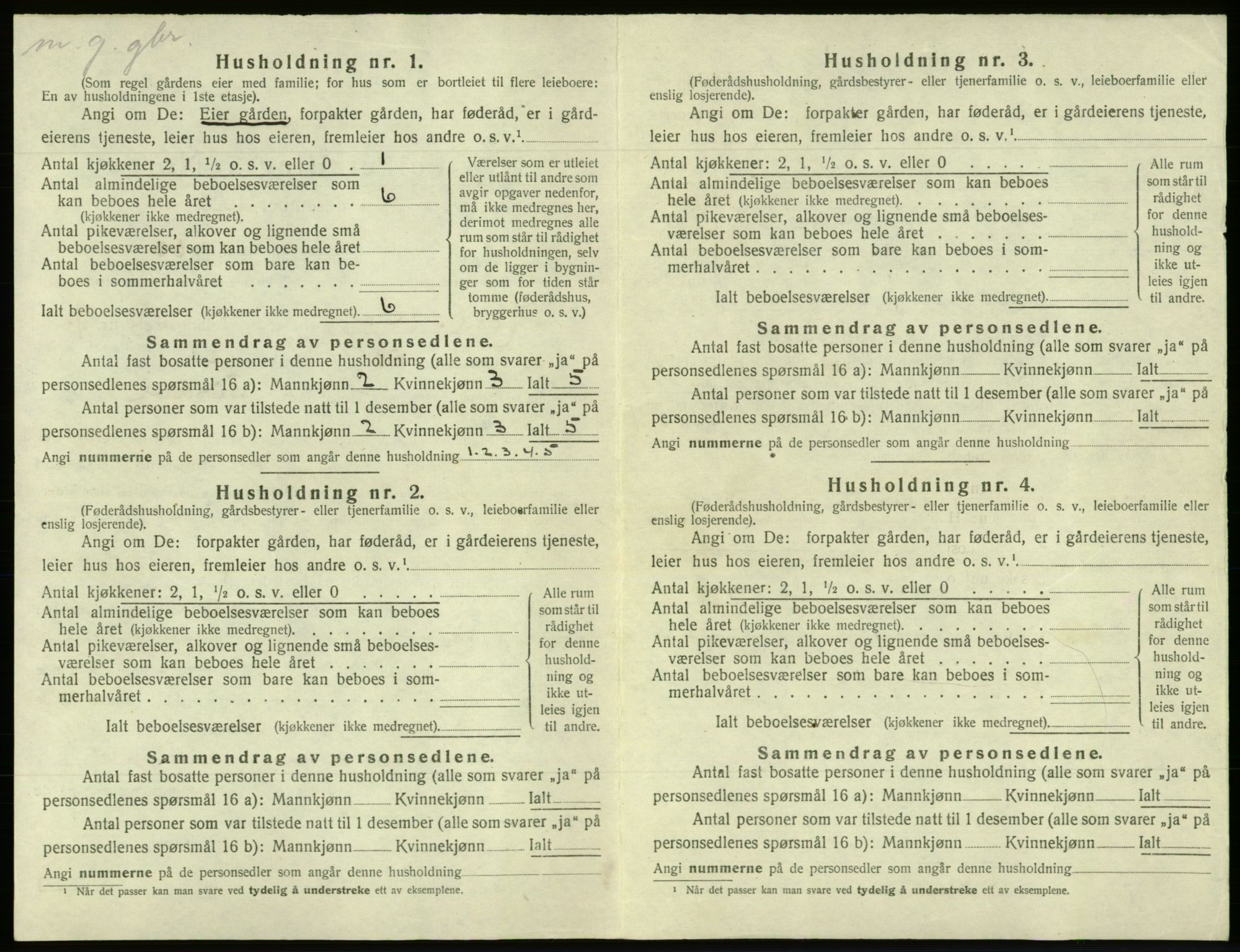 SAB, 1920 census for Os, 1920, p. 819