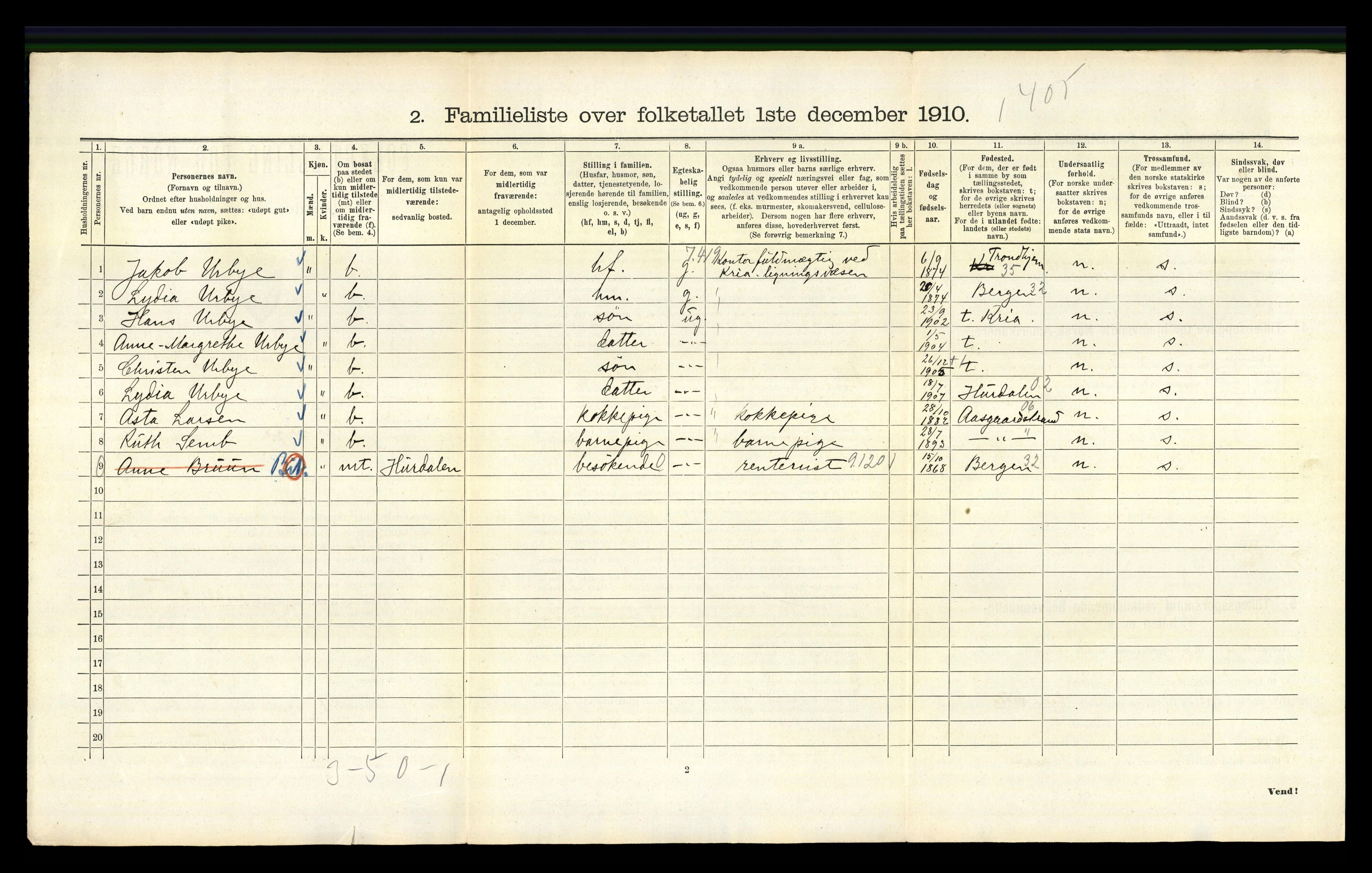 RA, 1910 census for Kristiania, 1910, p. 23364