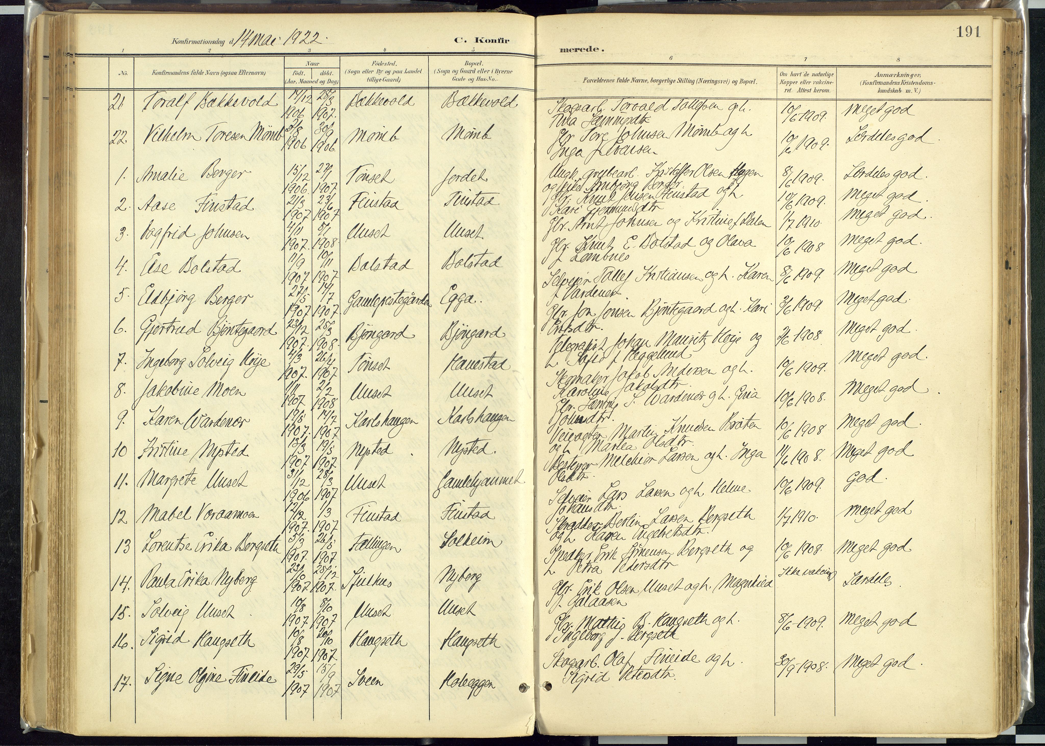 Rendalen prestekontor, AV/SAH-PREST-054/H/Ha/Haa/L0012: Parish register (official) no. 12, 1901-1928, p. 191