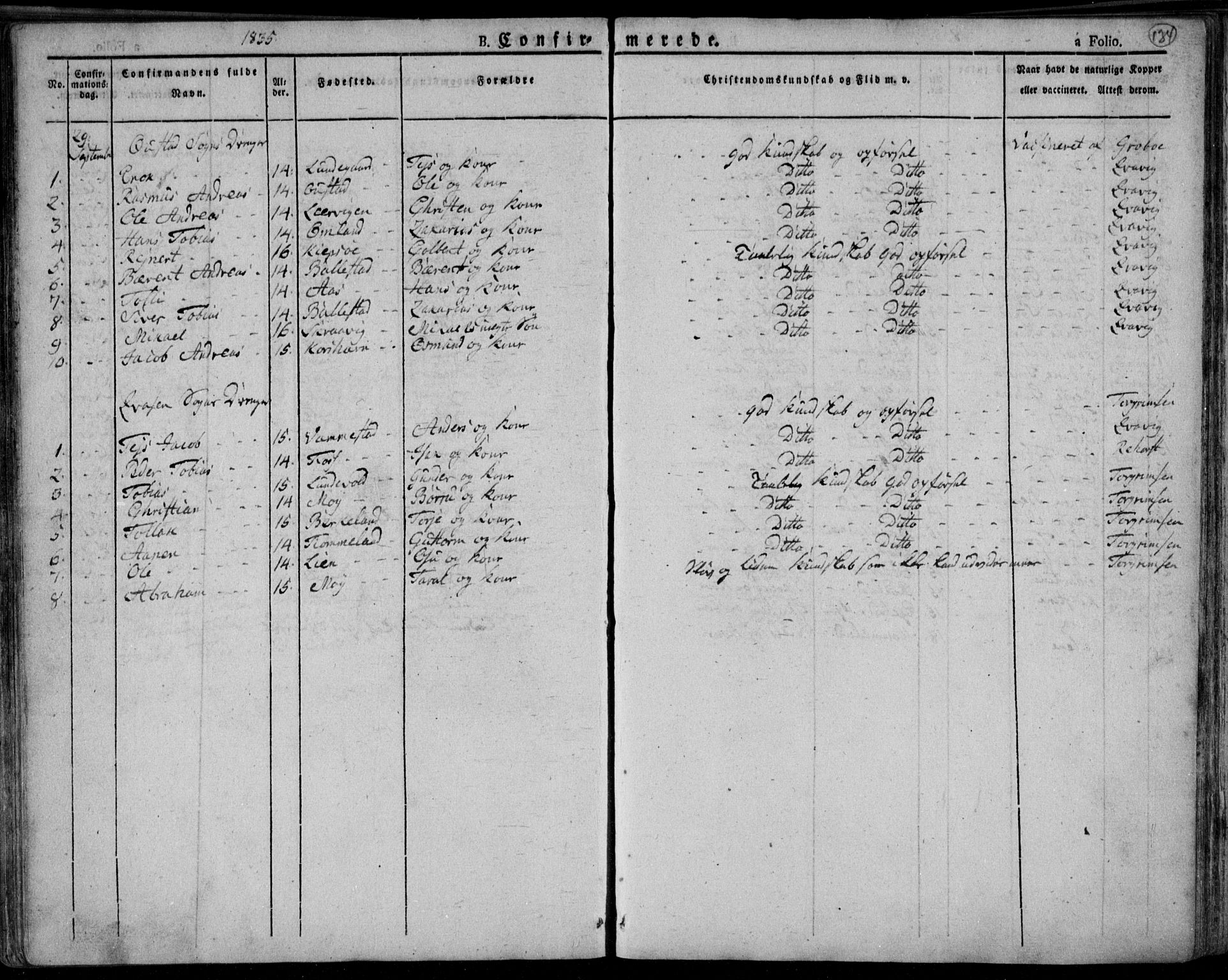 Lyngdal sokneprestkontor, AV/SAK-1111-0029/F/Fa/Fac/L0007: Parish register (official) no. A 7, 1825-1838, p. 134