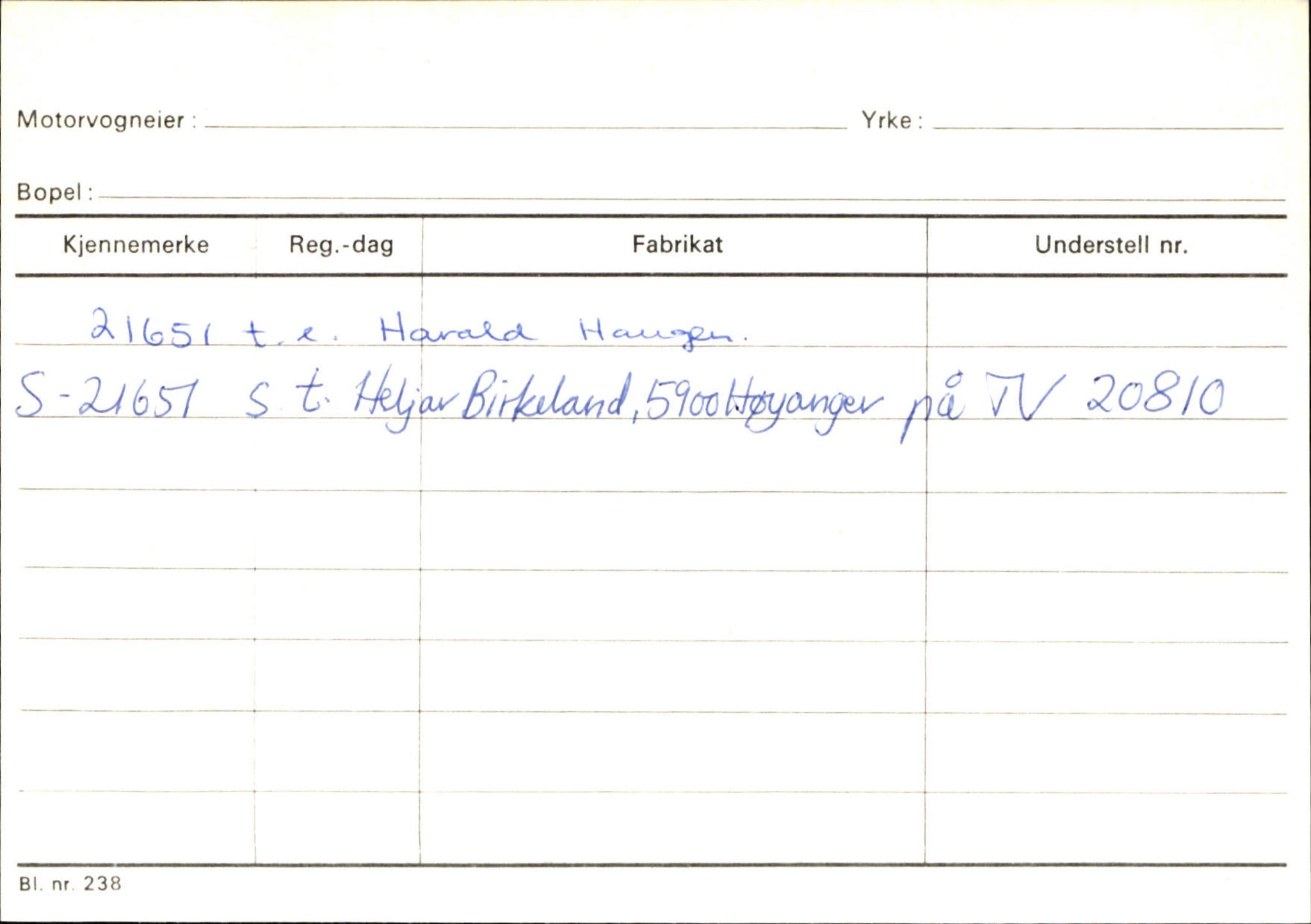 Statens vegvesen, Sogn og Fjordane vegkontor, AV/SAB-A-5301/4/F/L0144: Registerkort Vågsøy A-R, 1945-1975, p. 312