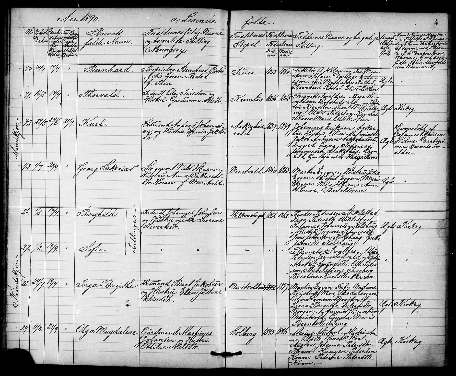 Ministerialprotokoller, klokkerbøker og fødselsregistre - Nord-Trøndelag, AV/SAT-A-1458/723/L0257: Parish register (copy) no. 723C05, 1890-1907, p. 4