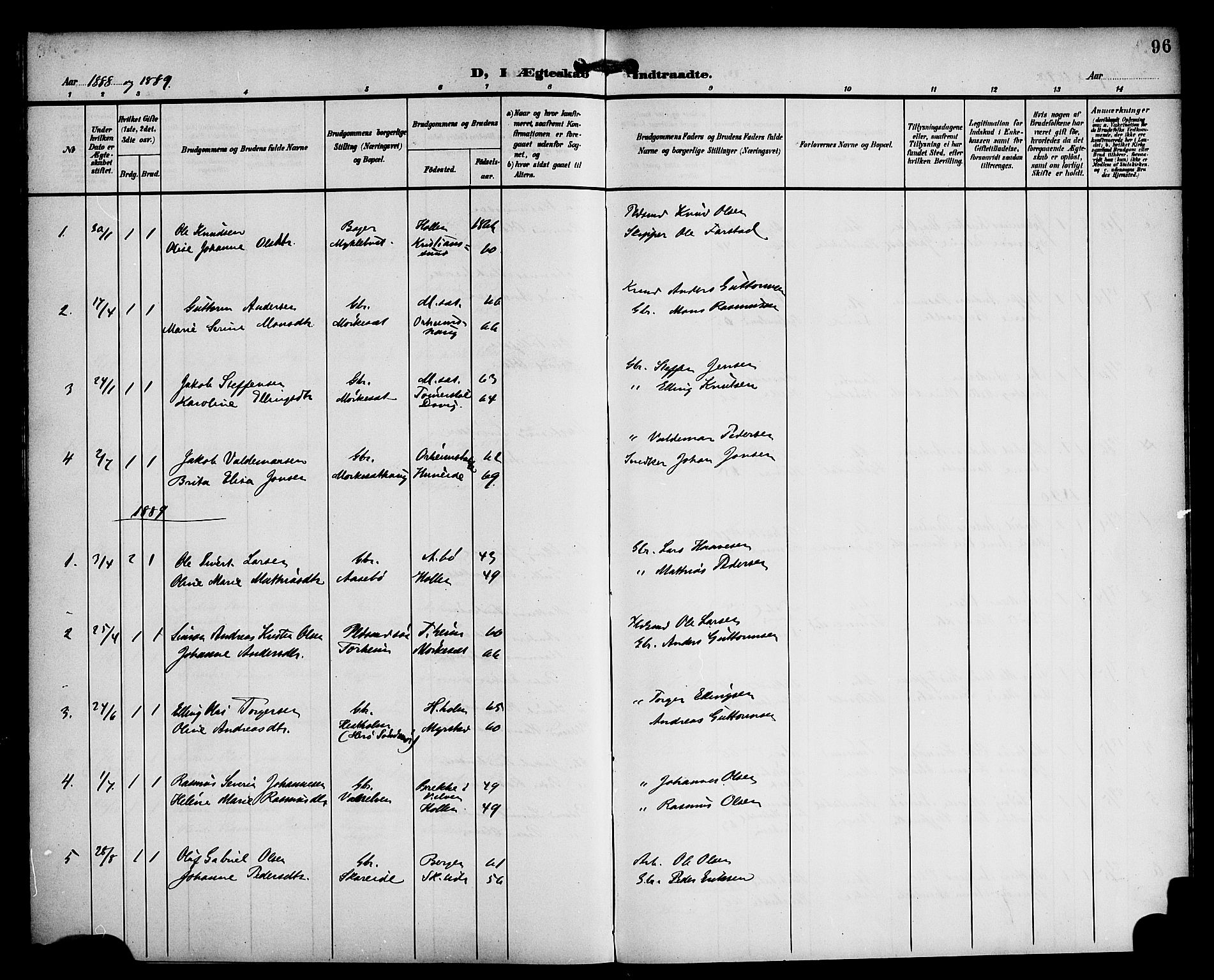 Eid sokneprestembete, SAB/A-82301/H/Haa/Haac/L0001: Parish register (official) no. C 1, 1879-1899, p. 96