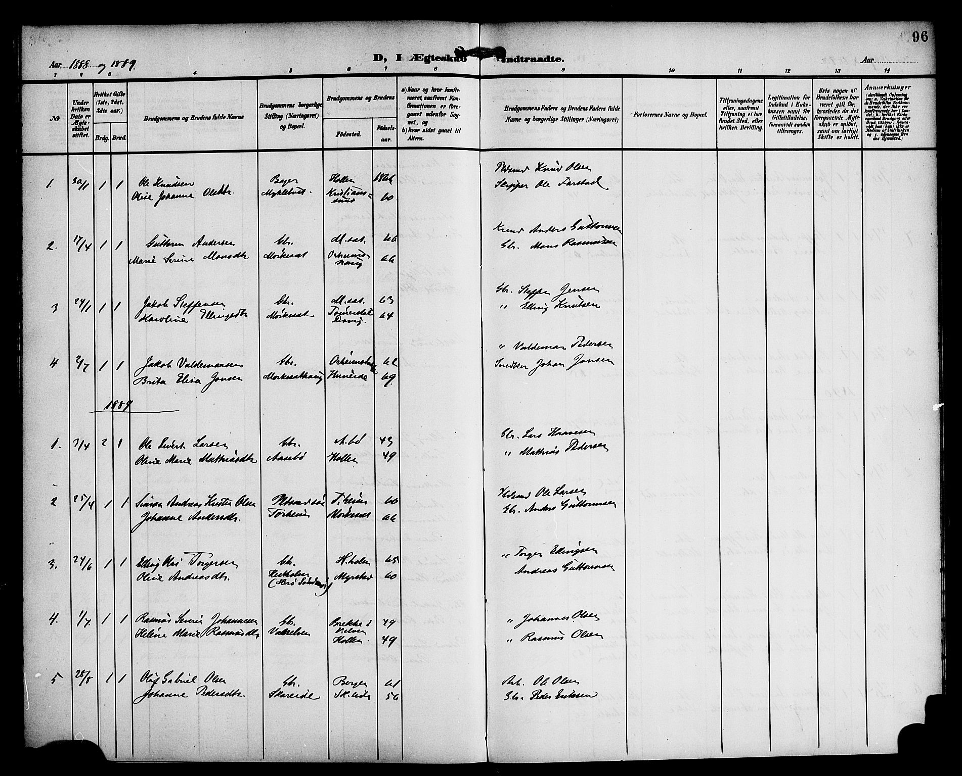 Eid sokneprestembete, AV/SAB-A-82301/H/Haa/Haac/L0001: Parish register (official) no. C 1, 1879-1899, p. 96