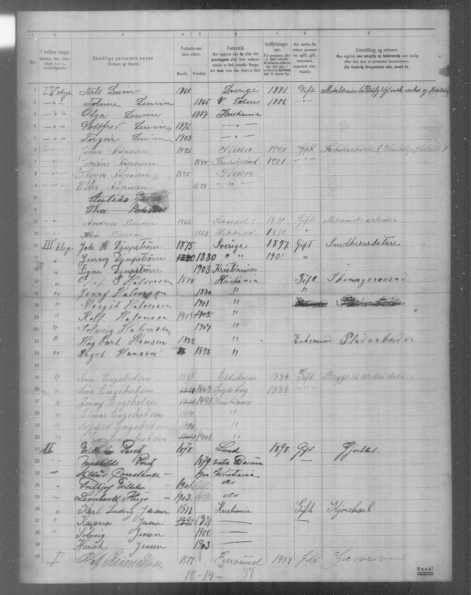 OBA, Municipal Census 1904 for Kristiania, 1904, p. 17414