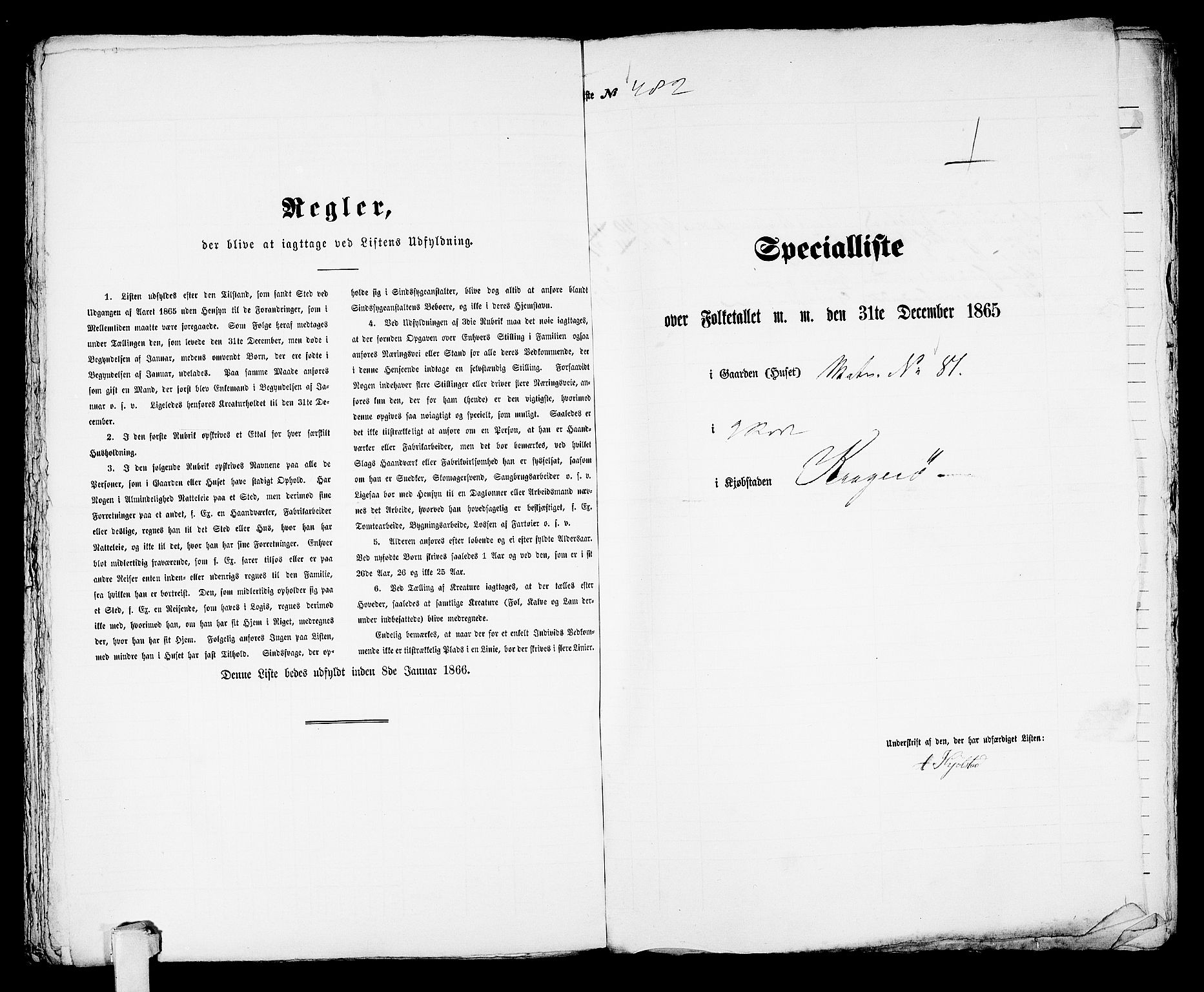 RA, 1865 census for Kragerø/Kragerø, 1865, p. 980