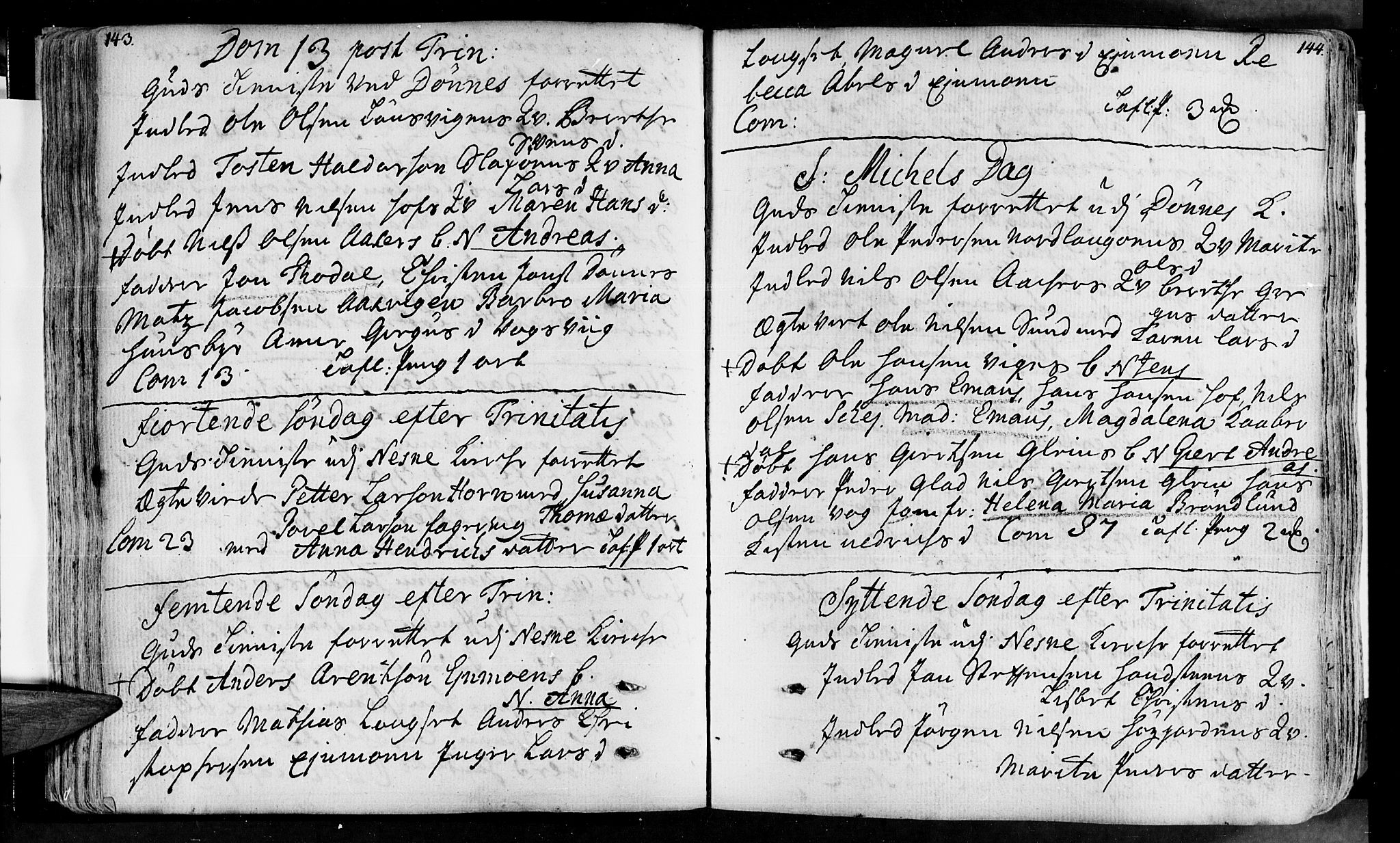 Ministerialprotokoller, klokkerbøker og fødselsregistre - Nordland, SAT/A-1459/838/L0543: Parish register (official) no. 838A02, 1738-1769, p. 143-144