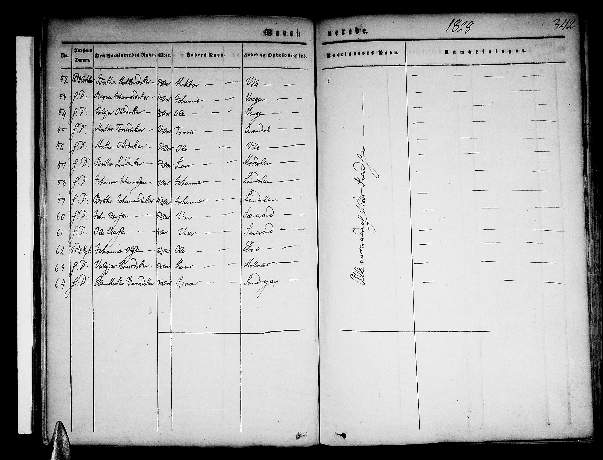 Skånevik sokneprestembete, AV/SAB-A-77801/H/Haa: Parish register (official) no. A 4, 1828-1848, p. 342