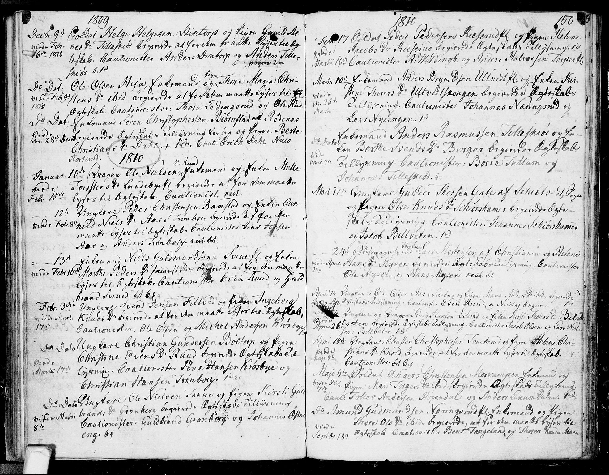 Eidsberg prestekontor Kirkebøker, AV/SAO-A-10905/F/Fa/L0006: Parish register (official) no. I 6, 1807-1814, p. 150