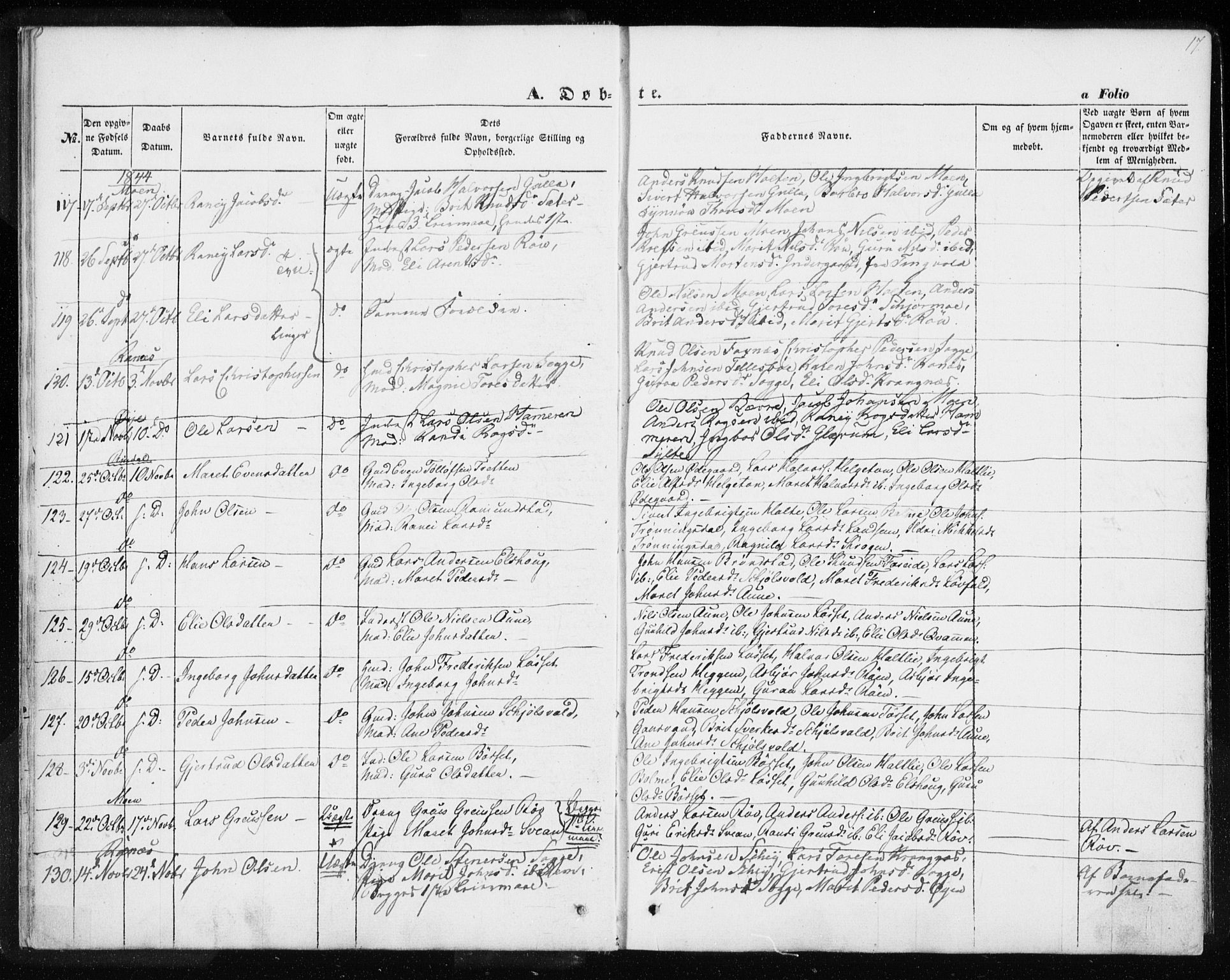 Ministerialprotokoller, klokkerbøker og fødselsregistre - Møre og Romsdal, AV/SAT-A-1454/595/L1043: Parish register (official) no. 595A05, 1843-1851, p. 17