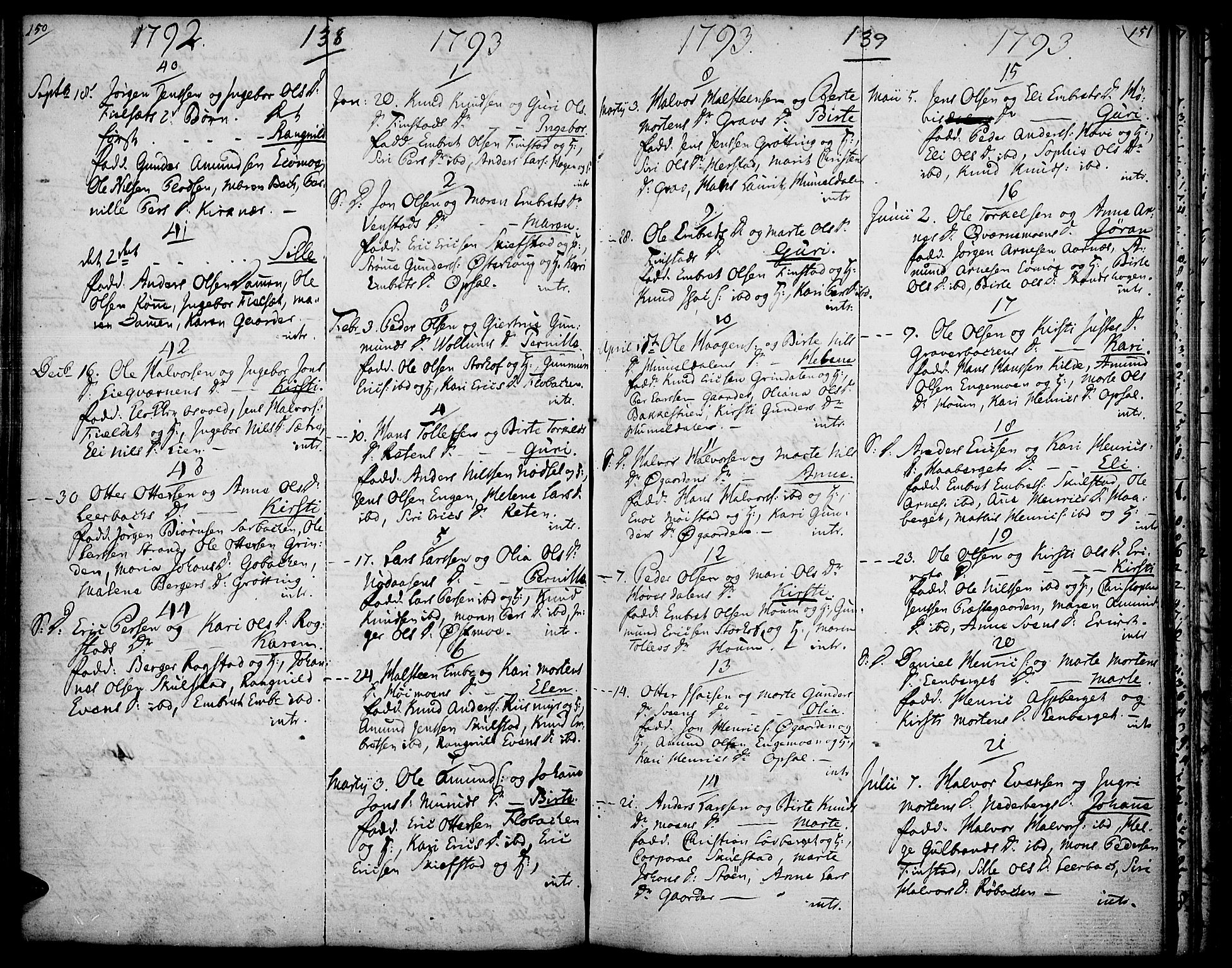 Elverum prestekontor, SAH/PREST-044/H/Ha/Haa/L0005: Parish register (official) no. 5, 1777-1793, p. 138-139