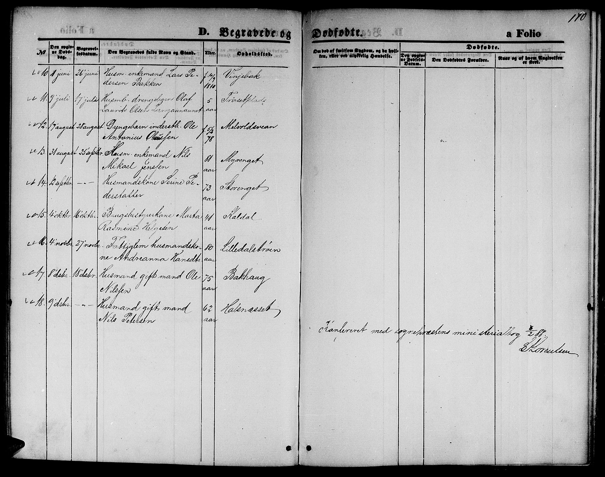 Ministerialprotokoller, klokkerbøker og fødselsregistre - Nord-Trøndelag, SAT/A-1458/733/L0326: Parish register (copy) no. 733C01, 1871-1887, p. 170