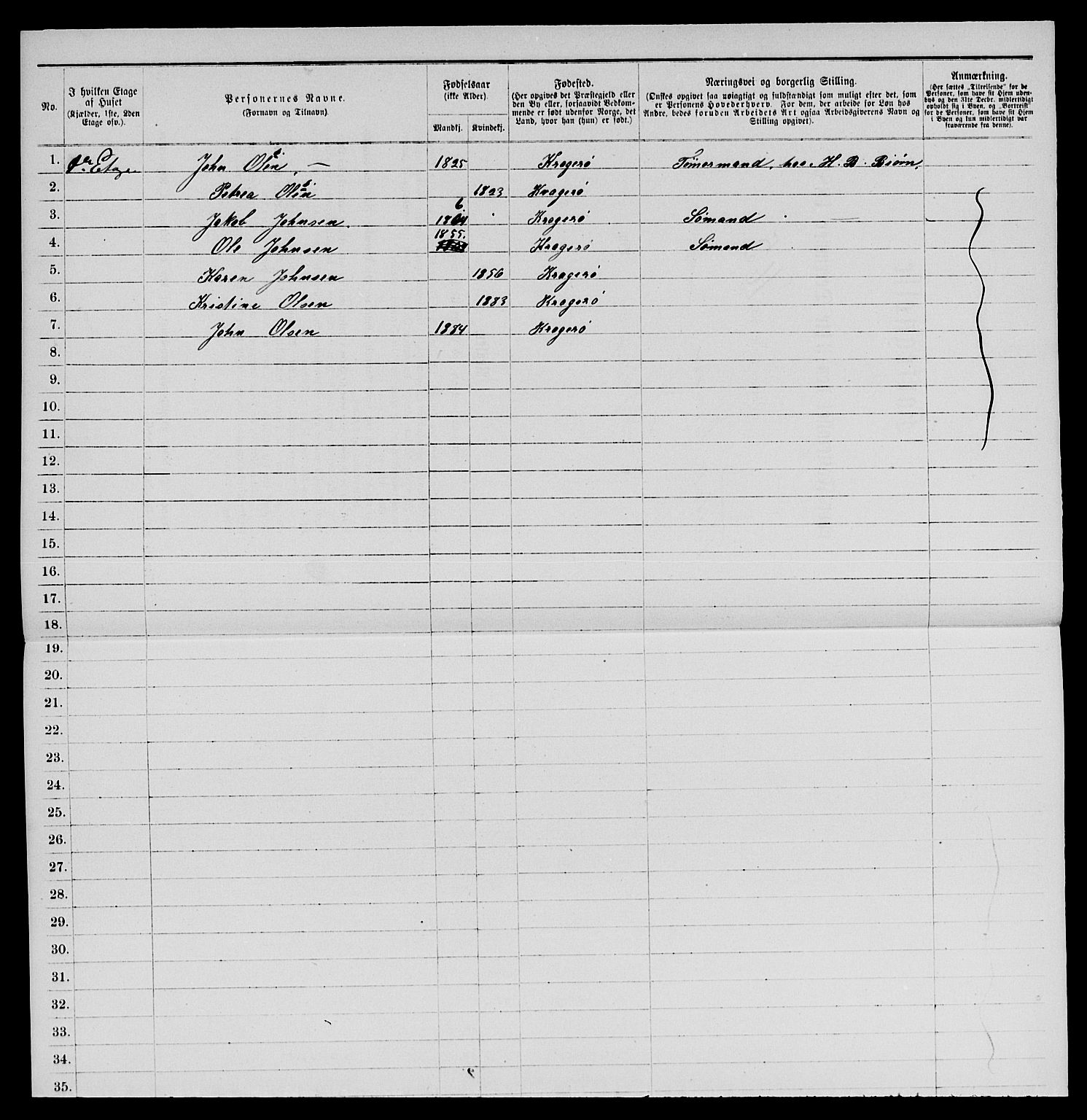 SAKO, 1885 census for 0801 Kragerø, 1885, p. 365