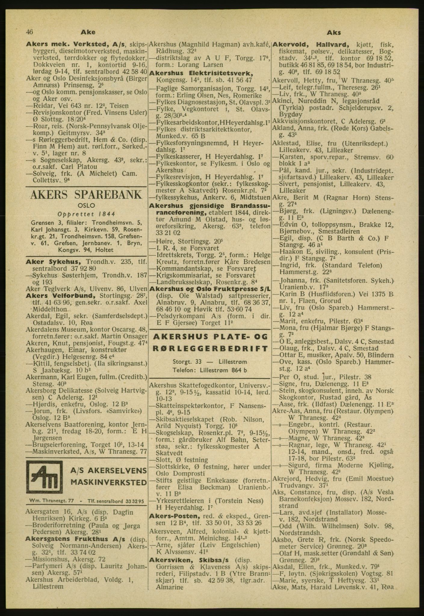 Kristiania/Oslo adressebok, PUBL/-, 1952, p. 46