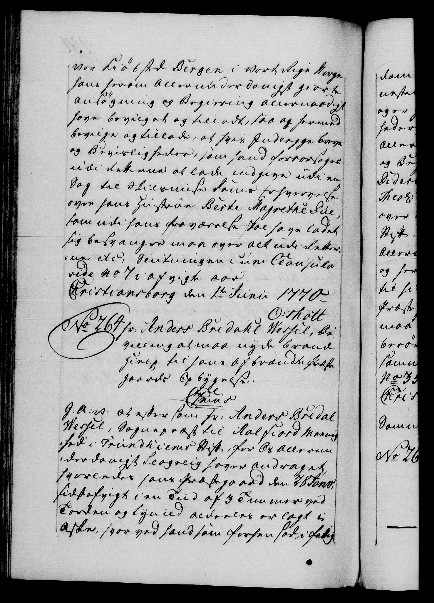 Danske Kanselli 1572-1799, AV/RA-EA-3023/F/Fc/Fca/Fcaa/L0044: Norske registre, 1769-1771, p. 454b