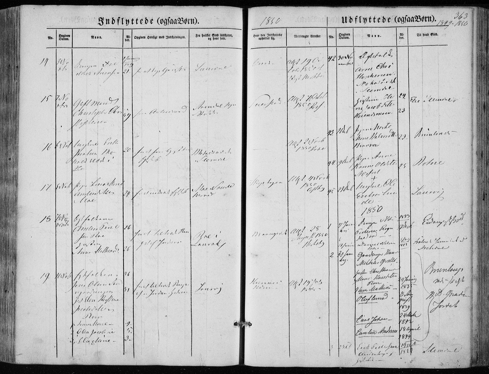 Hedrum kirkebøker, AV/SAKO-A-344/F/Fa/L0006: Parish register (official) no. I 6, 1849-1857, p. 363