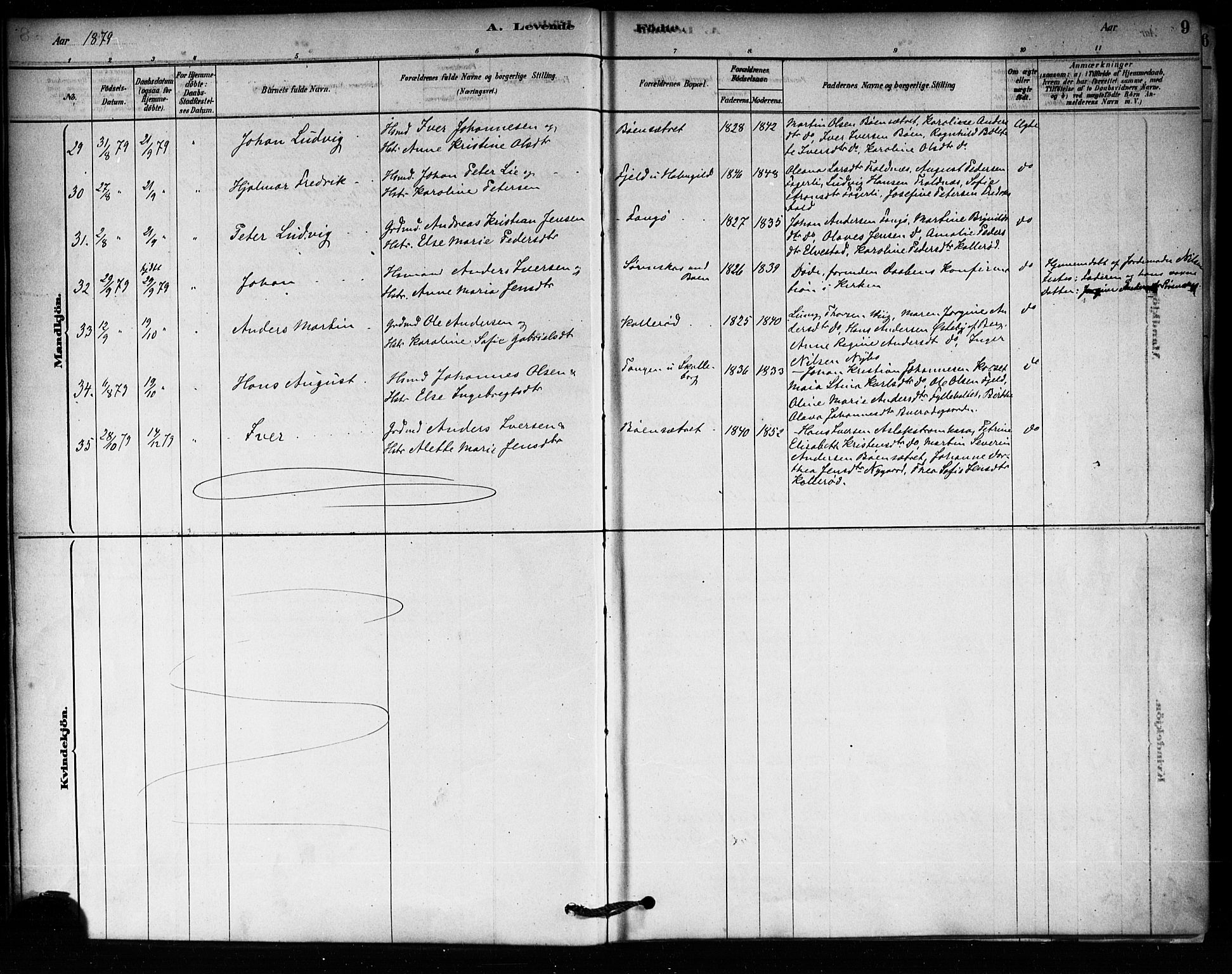 Aremark prestekontor Kirkebøker, AV/SAO-A-10899/F/Fa/L0005: Parish register (official) no. I 5, 1878-1897, p. 9