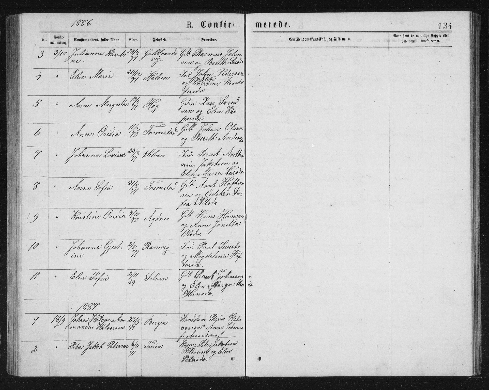 Ministerialprotokoller, klokkerbøker og fødselsregistre - Sør-Trøndelag, SAT/A-1456/662/L0756: Parish register (copy) no. 662C01, 1869-1891, p. 134