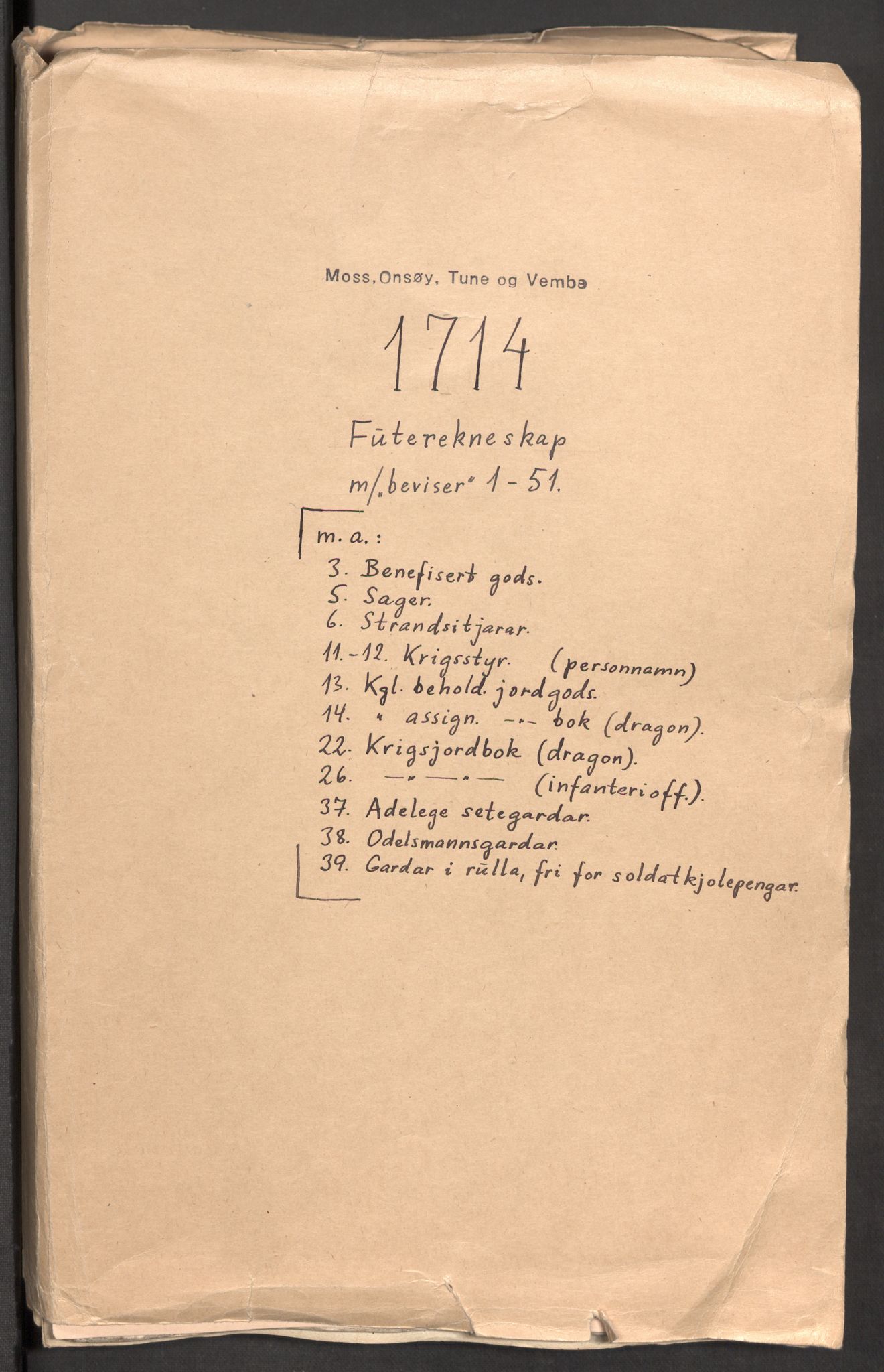 Rentekammeret inntil 1814, Reviderte regnskaper, Fogderegnskap, AV/RA-EA-4092/R04/L0138: Fogderegnskap Moss, Onsøy, Tune, Veme og Åbygge, 1713-1714, p. 331