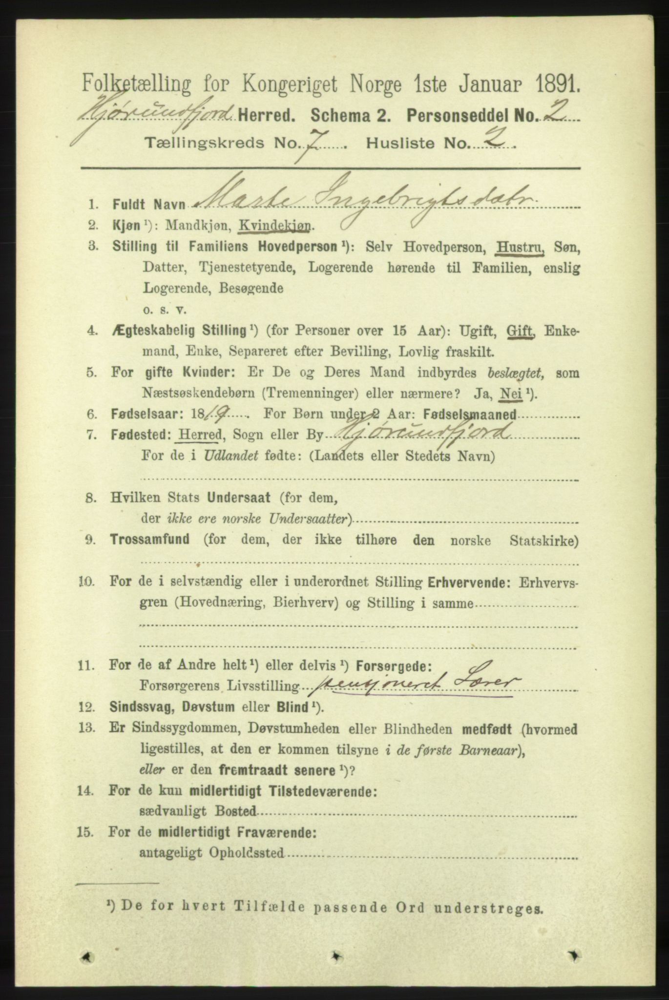 RA, 1891 census for 1522 Hjørundfjord, 1891, p. 1514