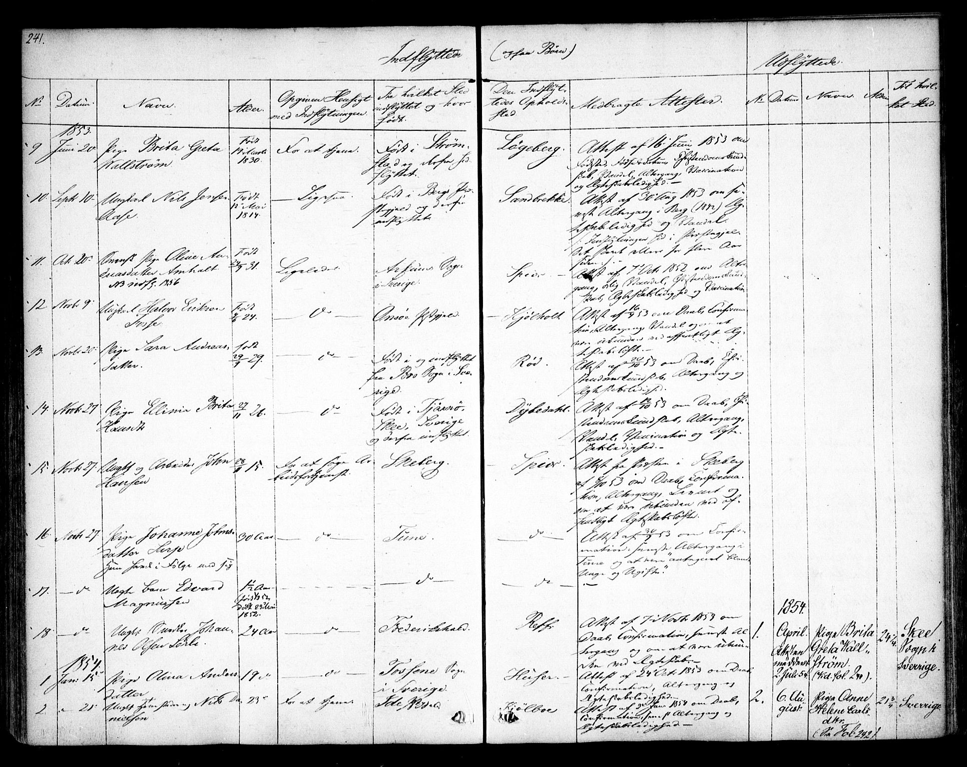 Hvaler prestekontor Kirkebøker, AV/SAO-A-2001/F/Fa/L0006: Parish register (official) no. I 6, 1846-1863, p. 241