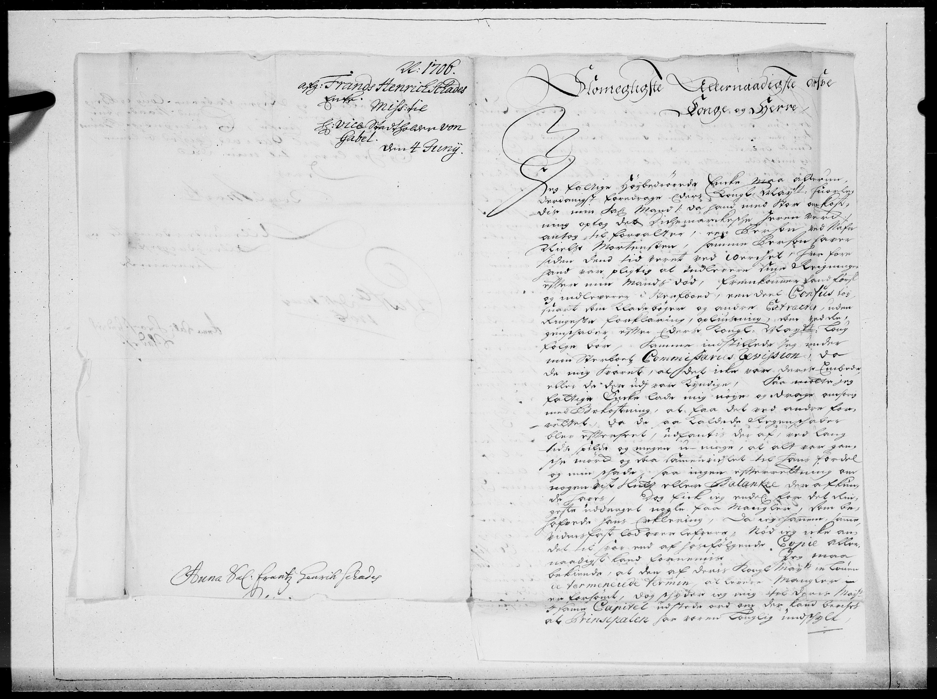 Danske Kanselli 1572-1799, RA/EA-3023/F/Fc/Fcc/Fcca/L0060: Norske innlegg 1572-1799, Mgl. nov.-des., 1706, p. 322