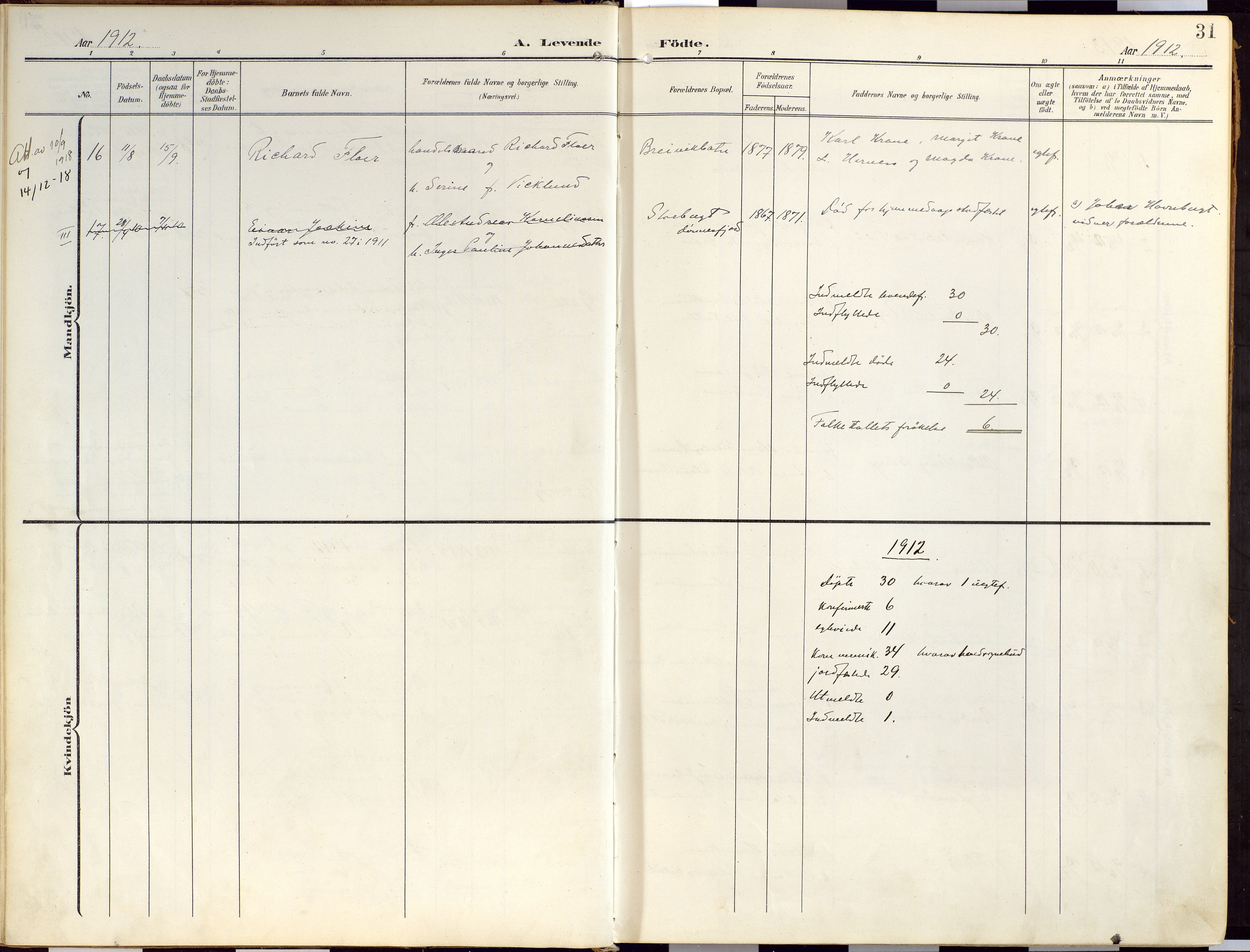 Loppa sokneprestkontor, SATØ/S-1339/H/Ha/L0010kirke: Parish register (official) no. 10, 1907-1922, p. 31
