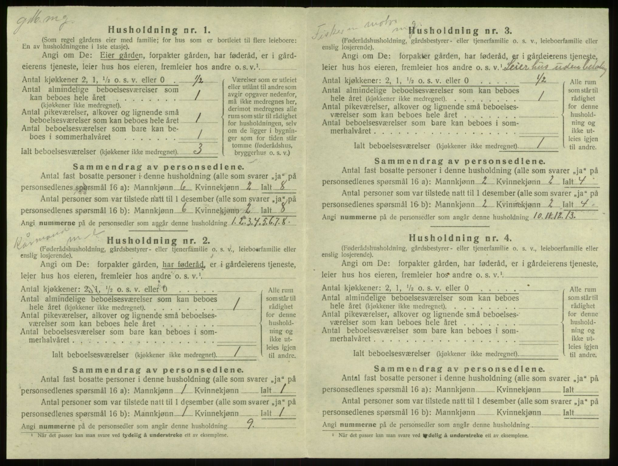 SAB, 1920 census for Herdla, 1920, p. 228