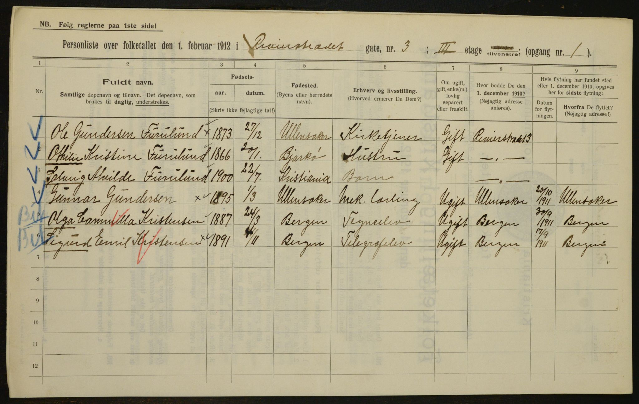 OBA, Municipal Census 1912 for Kristiania, 1912, p. 83063