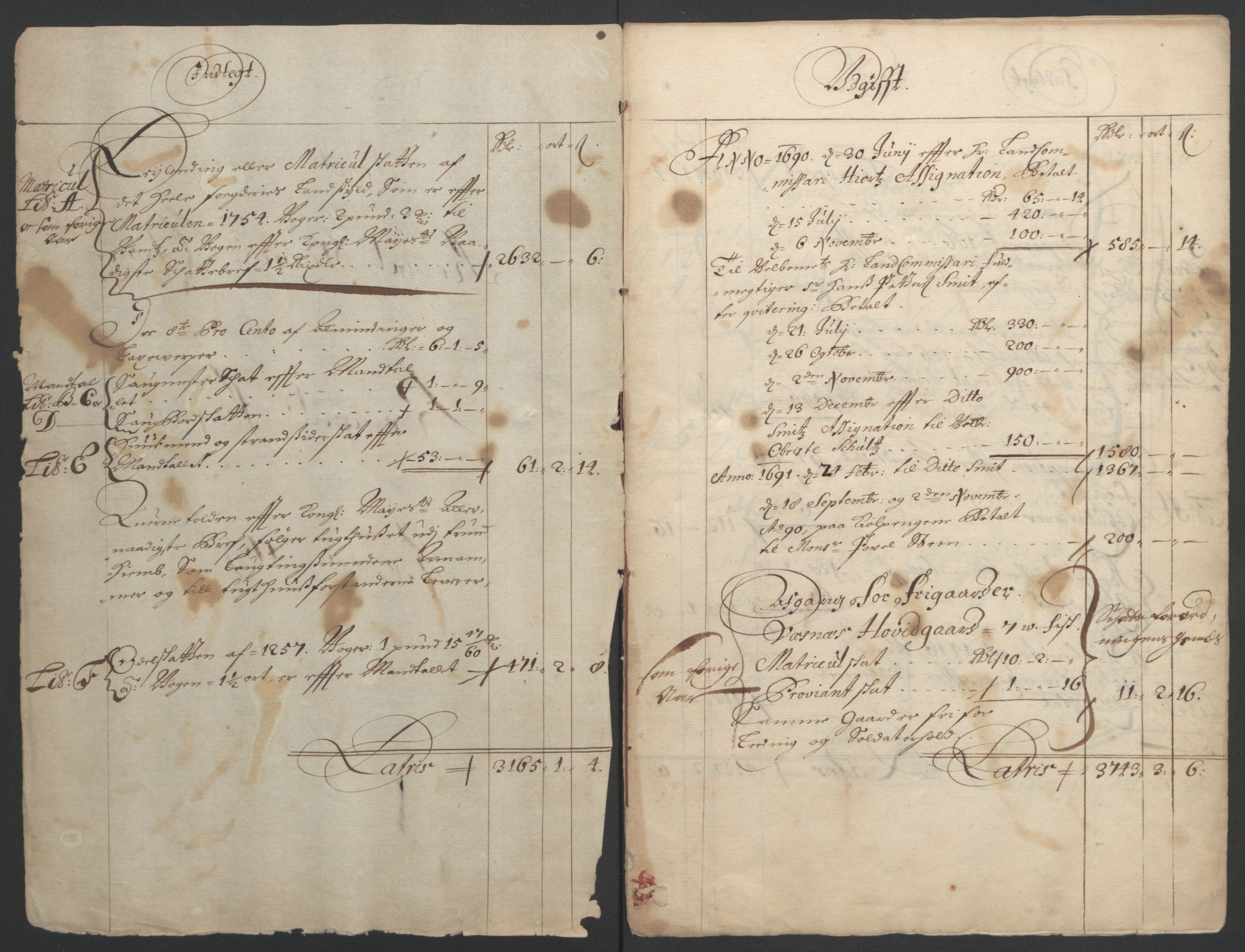 Rentekammeret inntil 1814, Reviderte regnskaper, Fogderegnskap, RA/EA-4092/R55/L3649: Fogderegnskap Romsdal, 1690-1691, p. 4