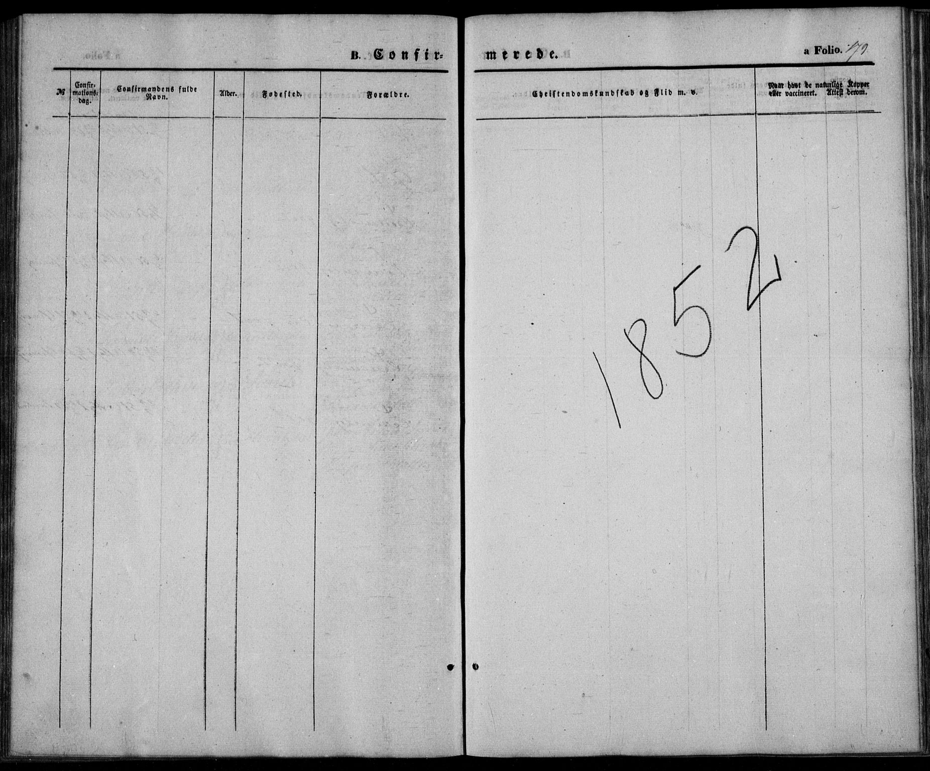 Lyngdal sokneprestkontor, SAK/1111-0029/F/Fa/Fac/L0009: Parish register (official) no. A 9, 1852-1864, p. 179